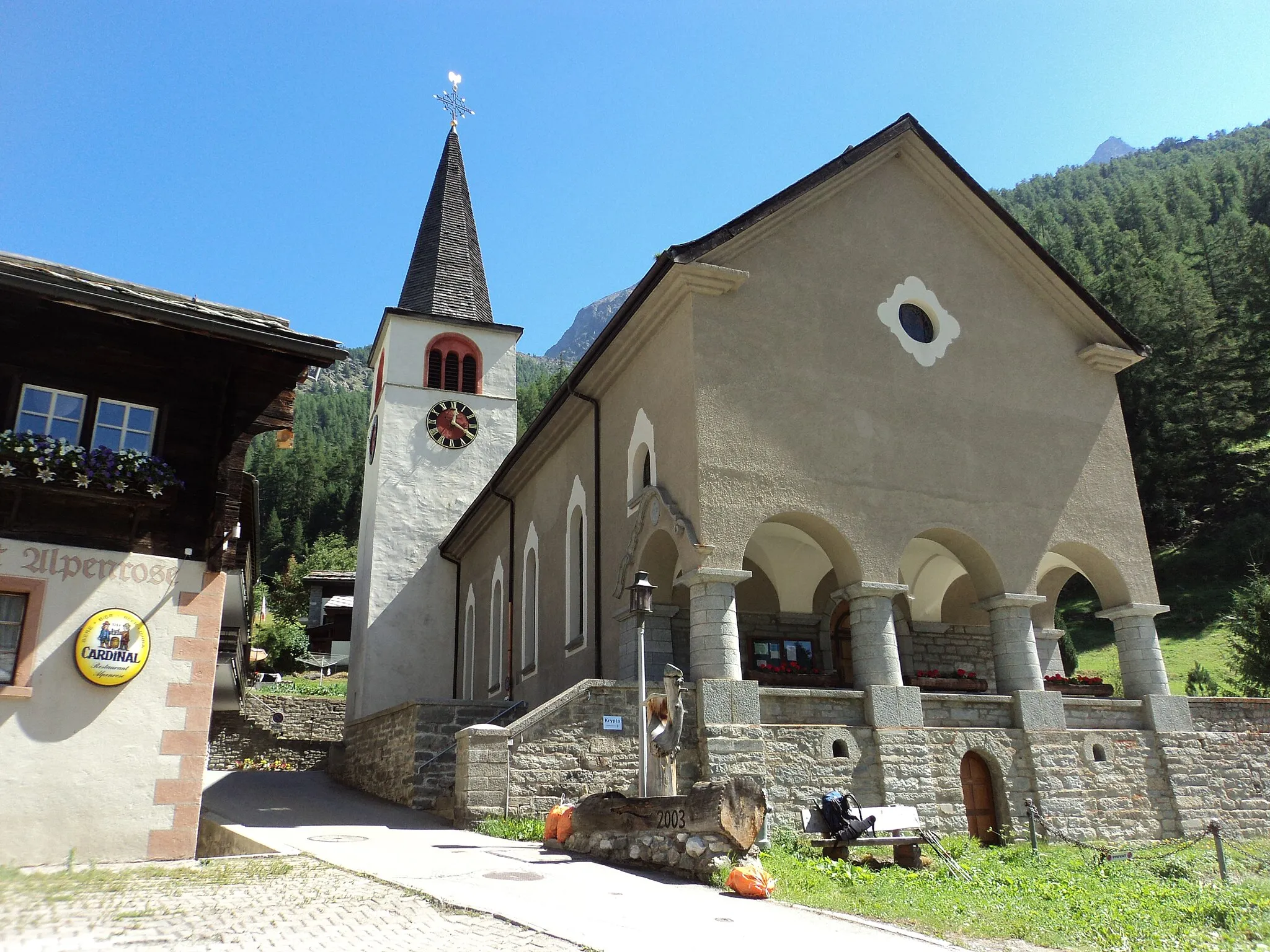 Photo showing: La chiesa di san Sebastiano a Randa (Mattertal) nel Canton Vallese