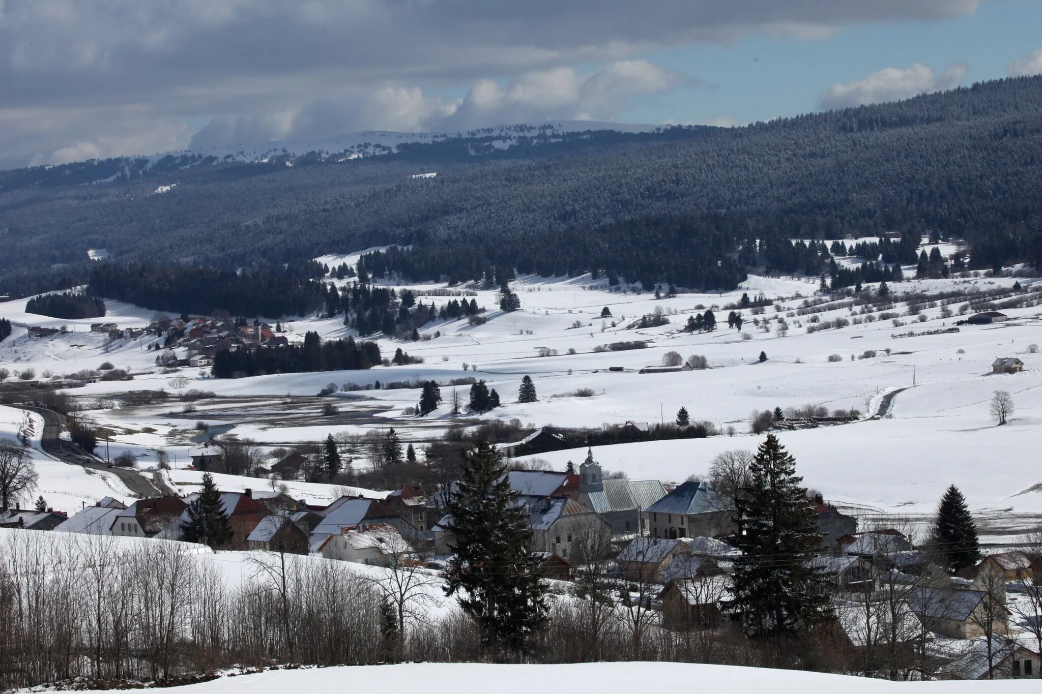 Photo showing: Vue de Sarrageois (Doubs) en hiver