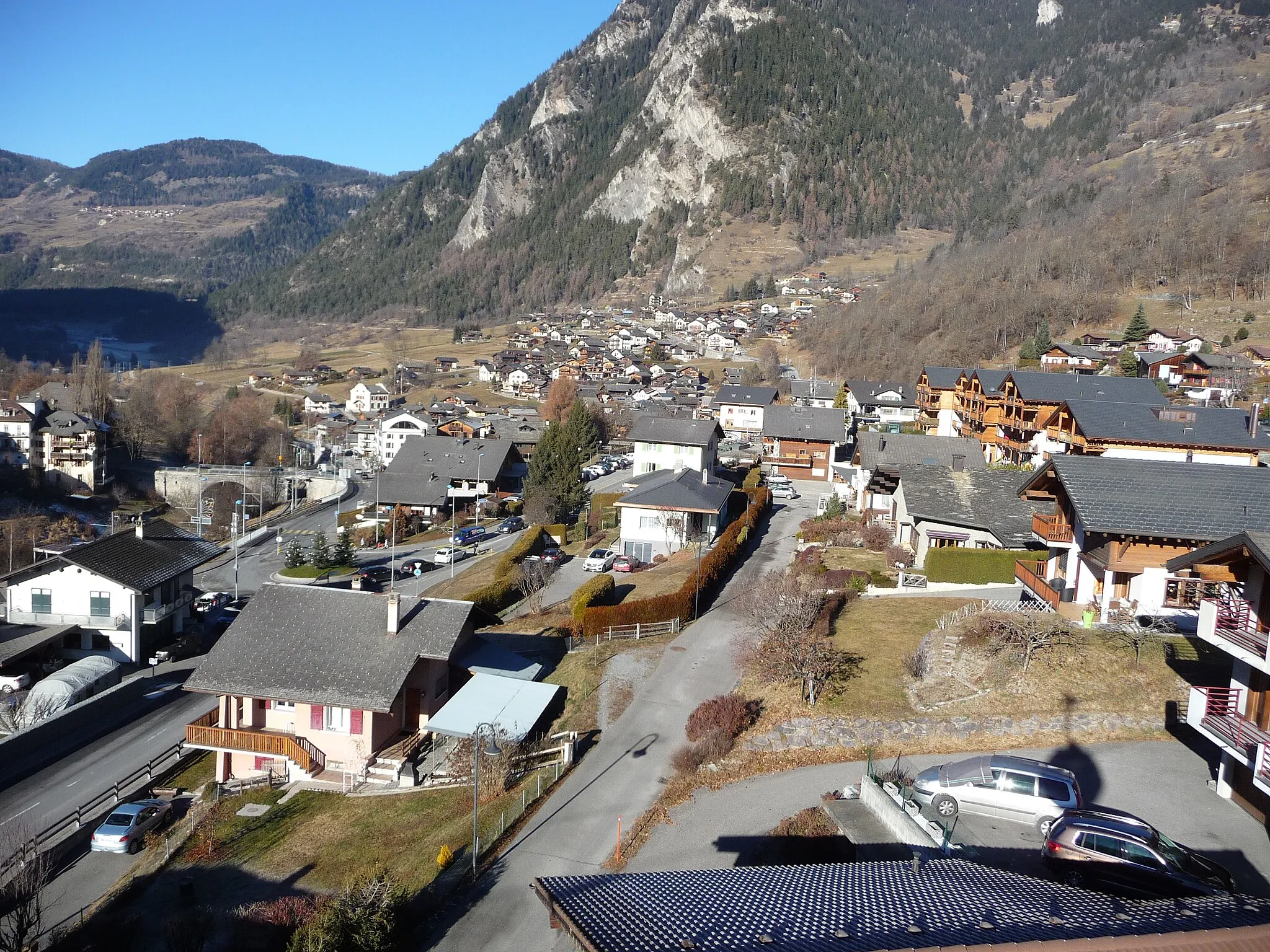 Photo showing: Le Châble is a village in Bagnes, Valais, Switzerland, below the ski resort of Verbier.