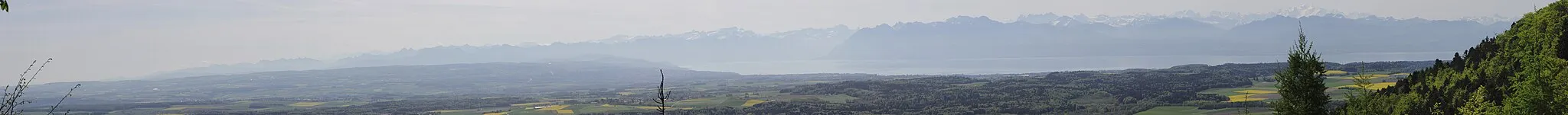 Photo showing: Panoramic view onto the Alps