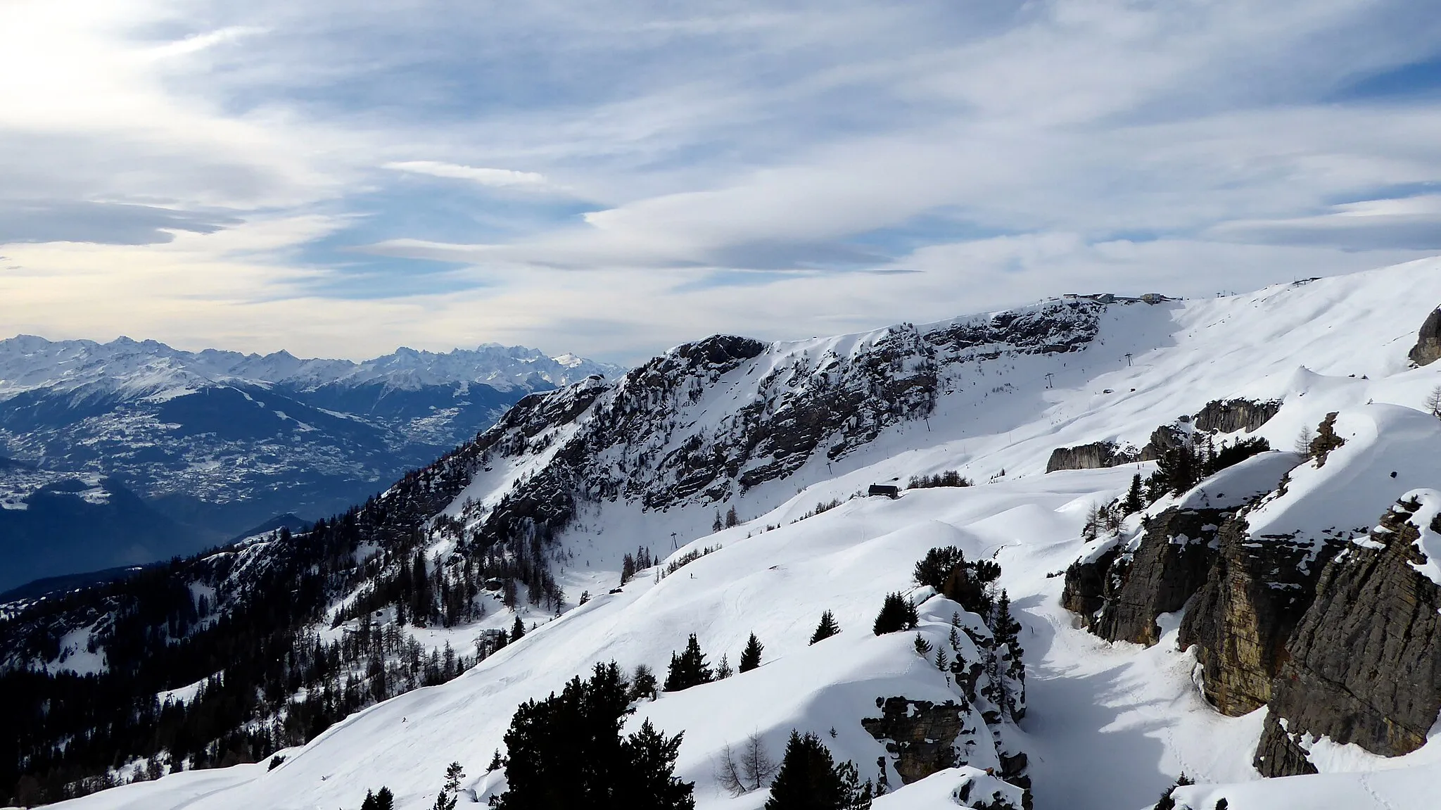 Photo showing: SWISS ALPS near Crans Montana  in January