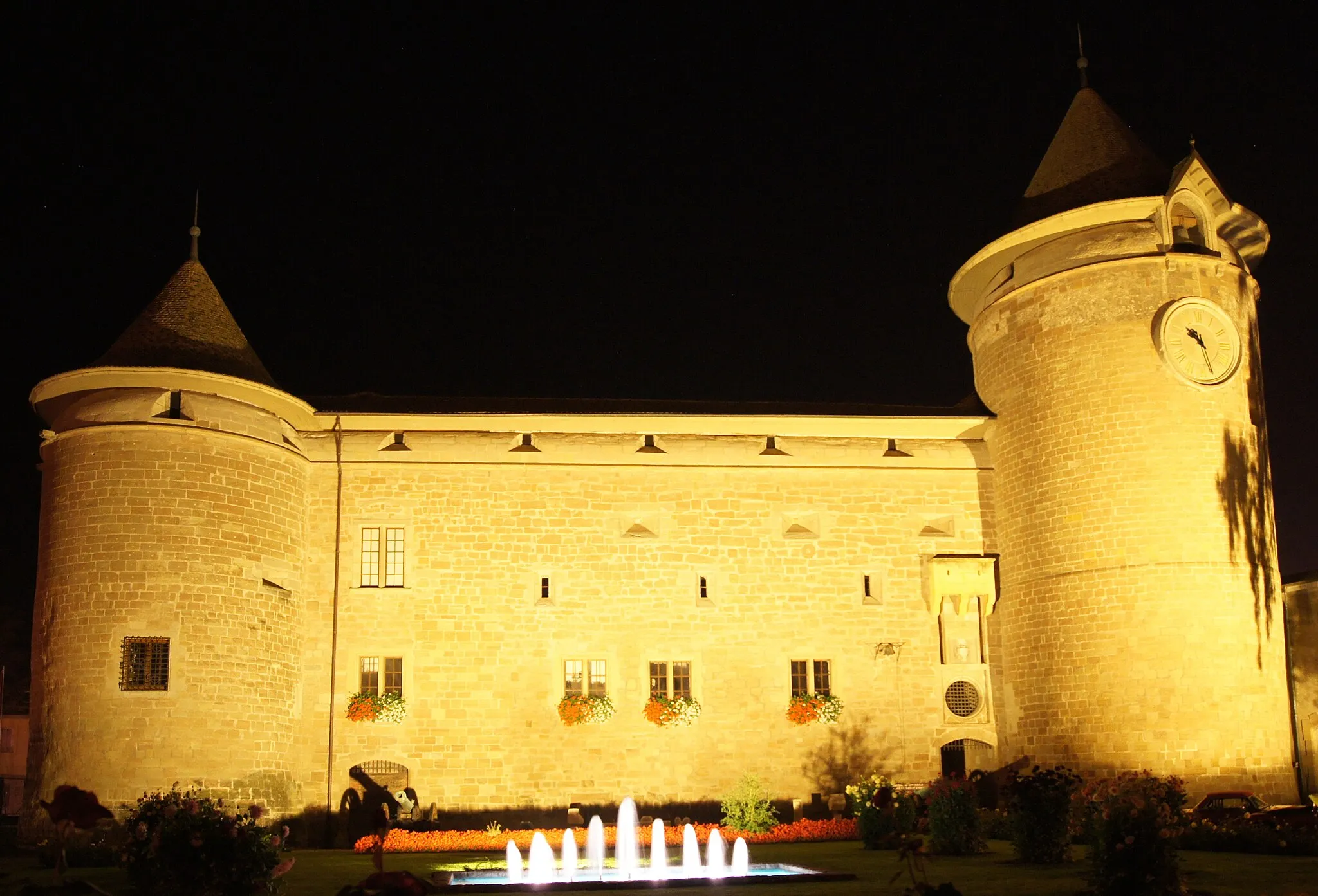 Photo showing: Château de Morges, vu de nuit, face est (entrée principale et courre)