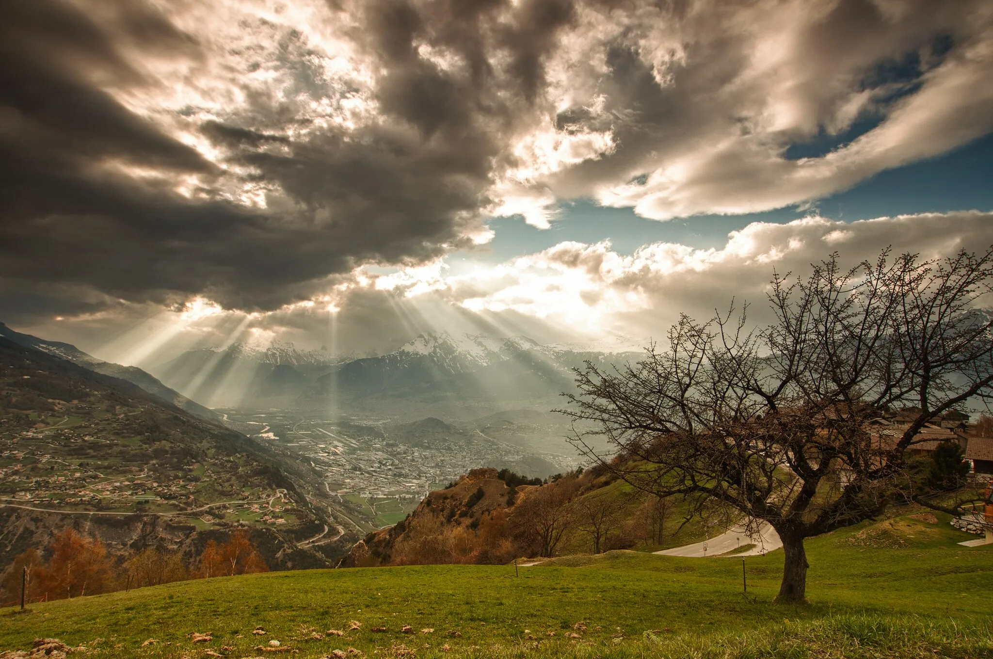 Photo showing: A view from Nax, Switzerland.