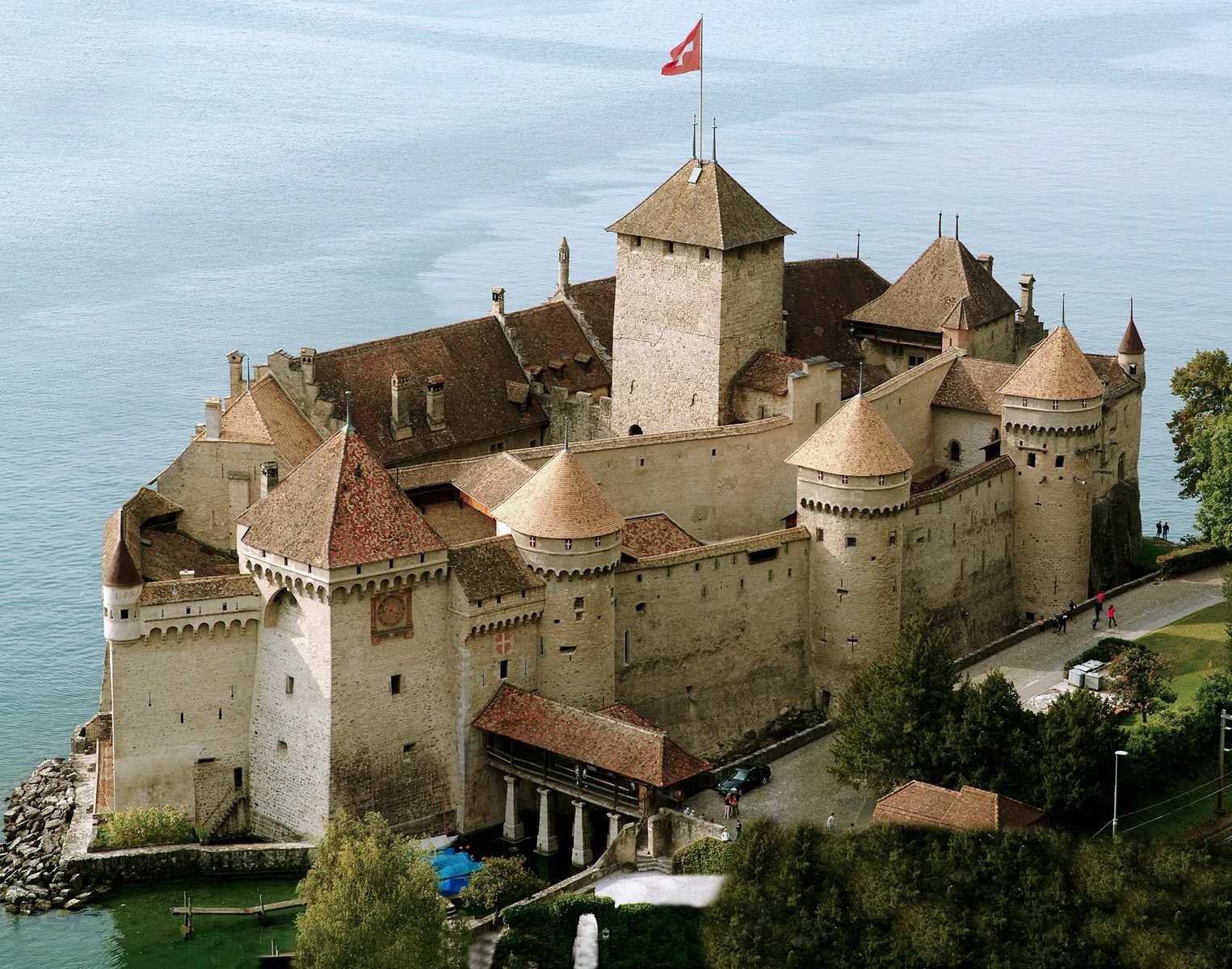 Photo showing: Le château de Chillon vu du viaduc de l'A9