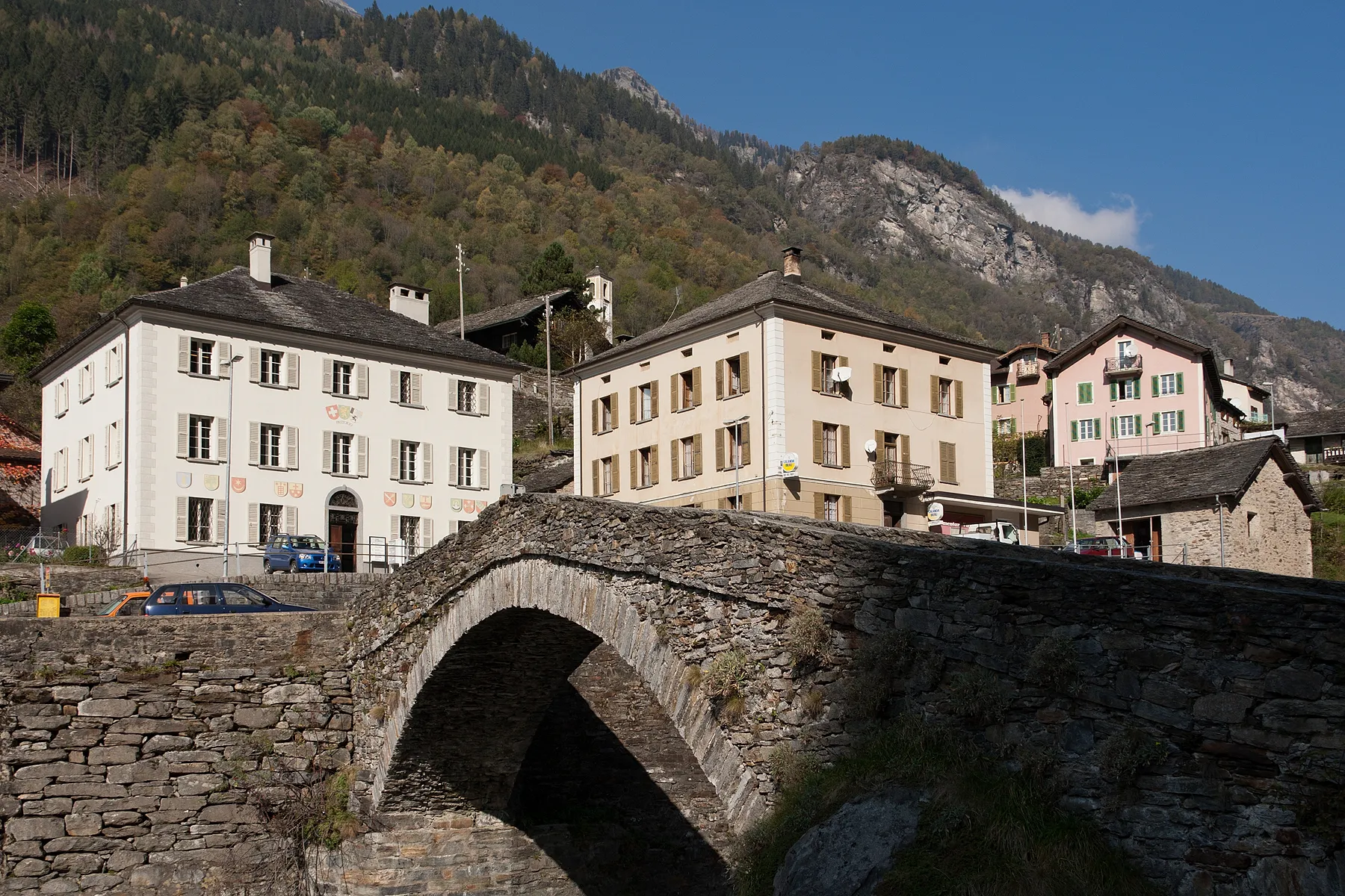 Photo showing: Brücke von Arvigo im Calancatal (GR)