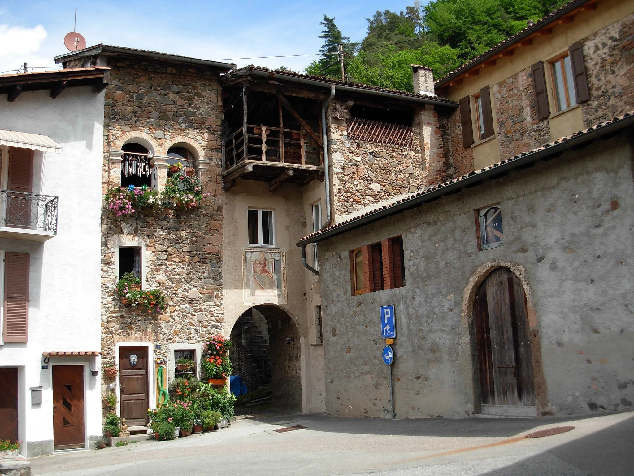Photo showing: In the center of the village Carabietta (Canton Ticino / Switzerland)