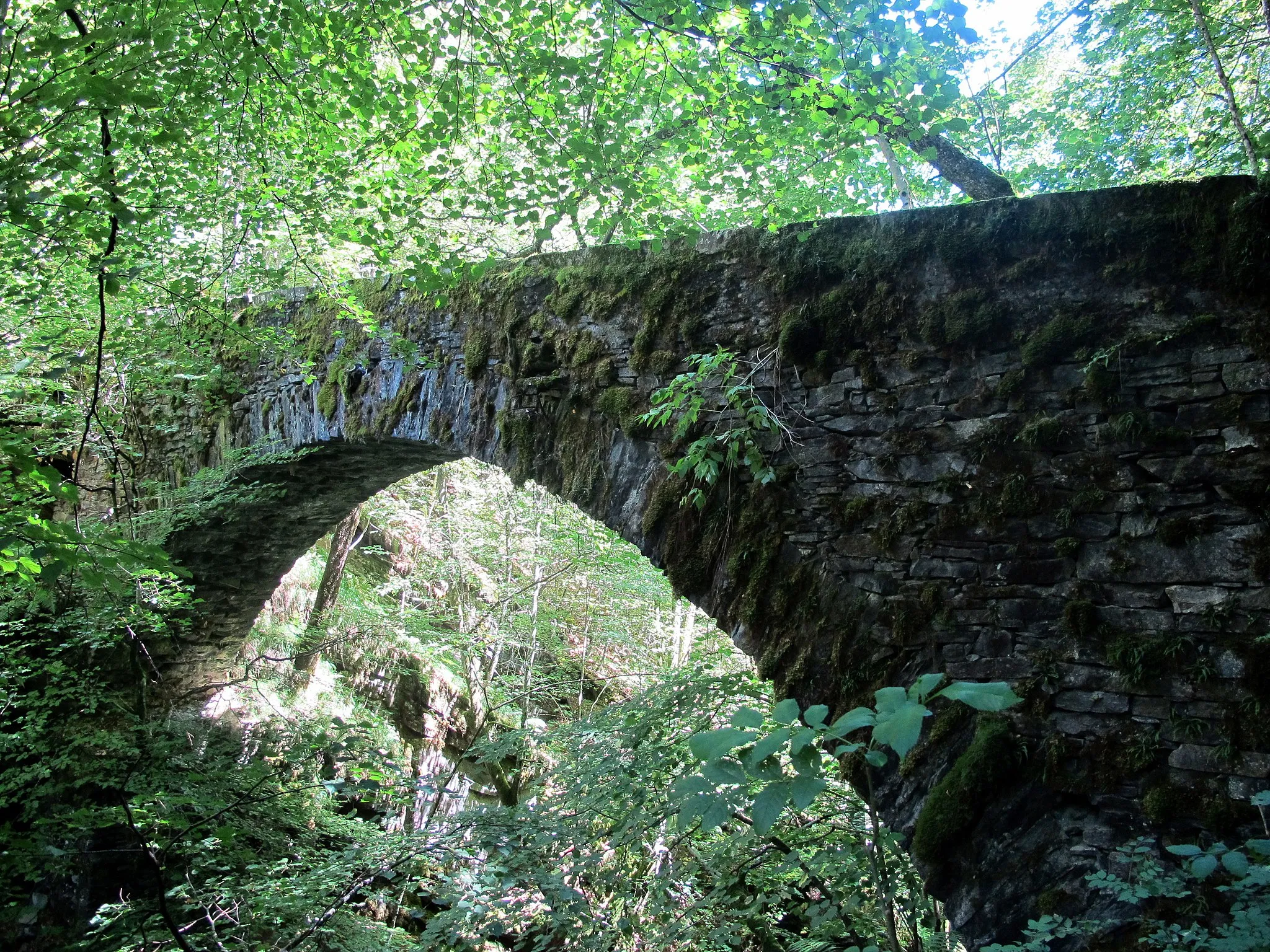 Photo showing: Steinbrücke über die Rovana in Linescio