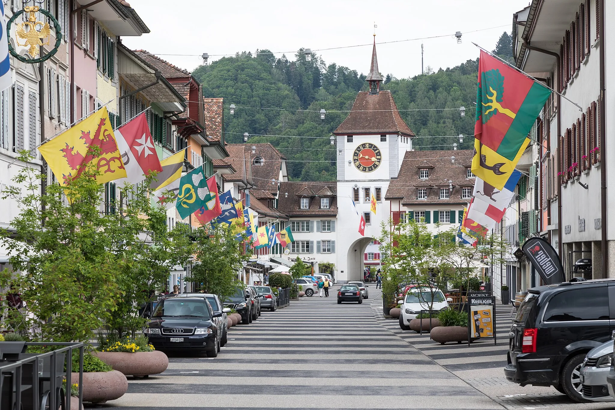 Photo showing: Willisau, canton of Lucerne: Main street and lower gate