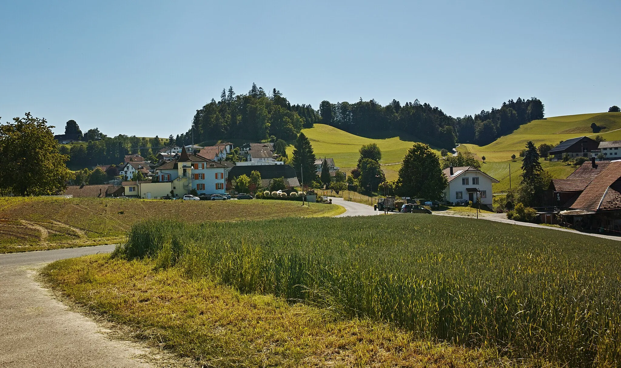 Photo showing: View of Ohmstal, municipality of Schötz, canton of Lucerne, Switzerland. Seen from the north-east.