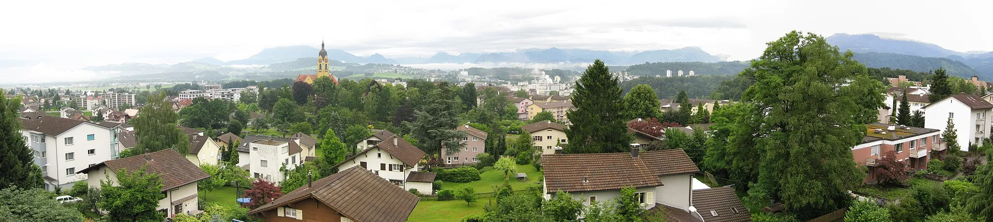 Photo showing: Panoramic view from a balcony in Emmenbruecke, Lucerne, Switzerland