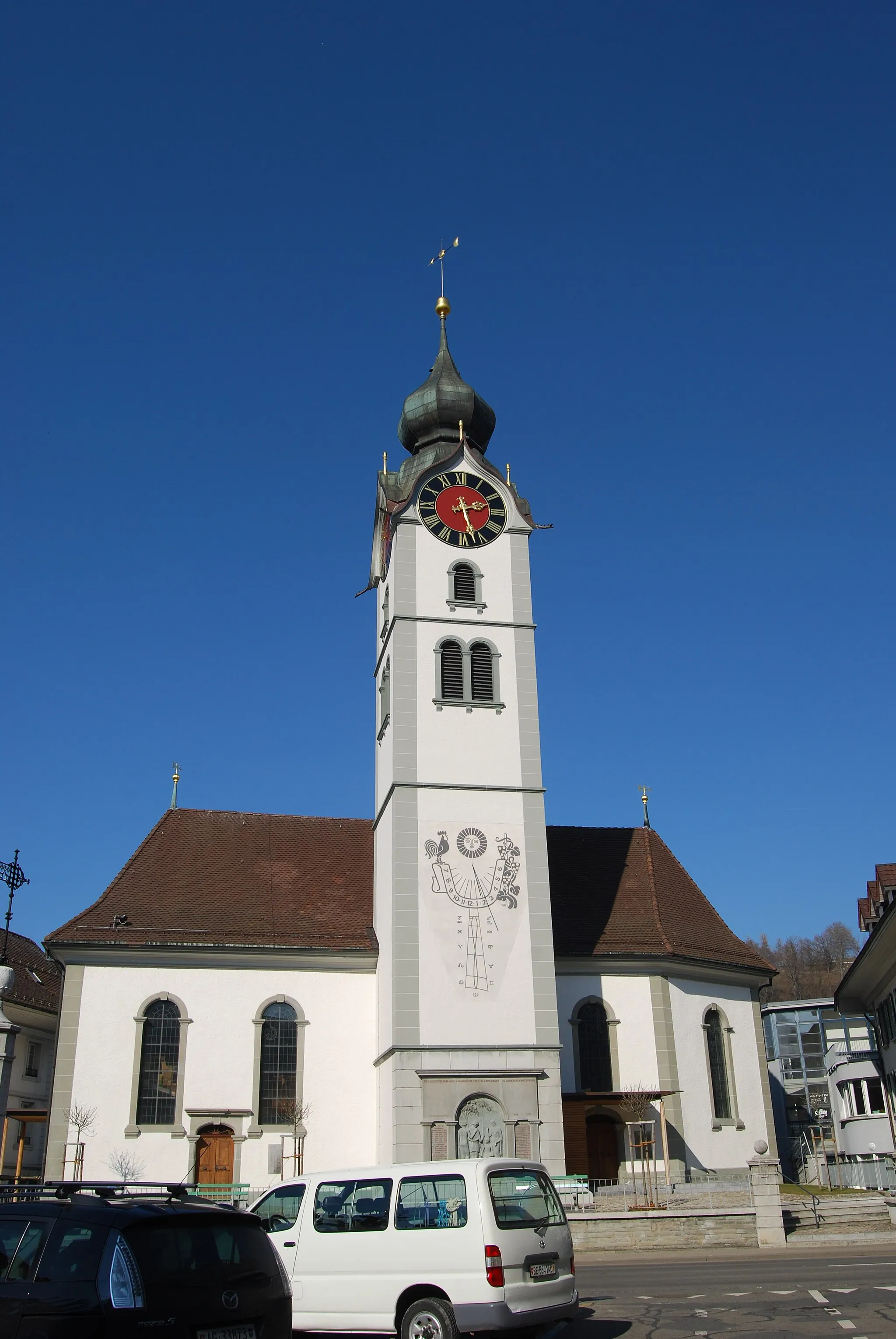 Photo showing: Protestant Church of Huttwil, canton of Bern, Switzerland