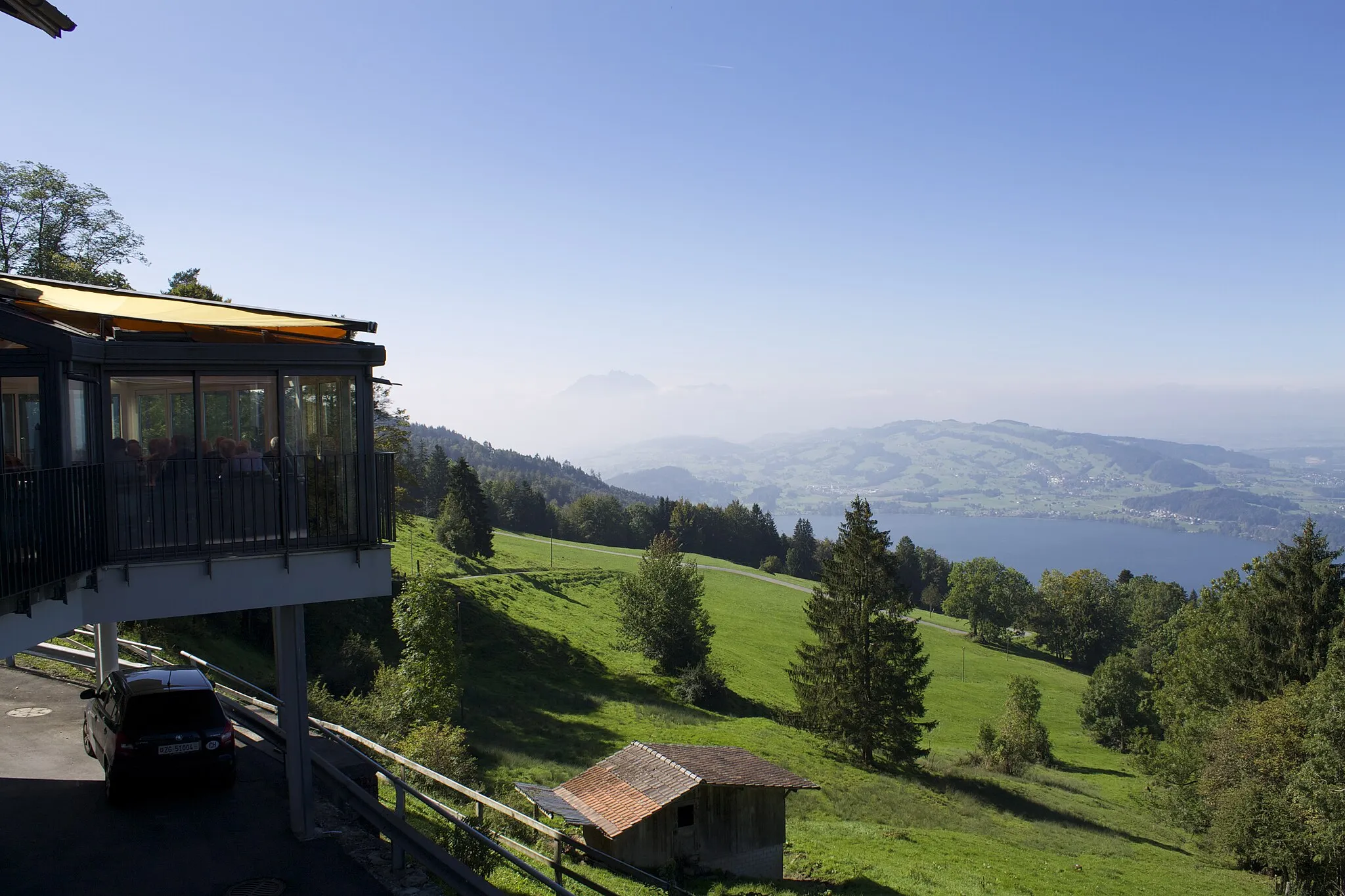 Photo showing: The Zugerberg overlooking Lake Zug