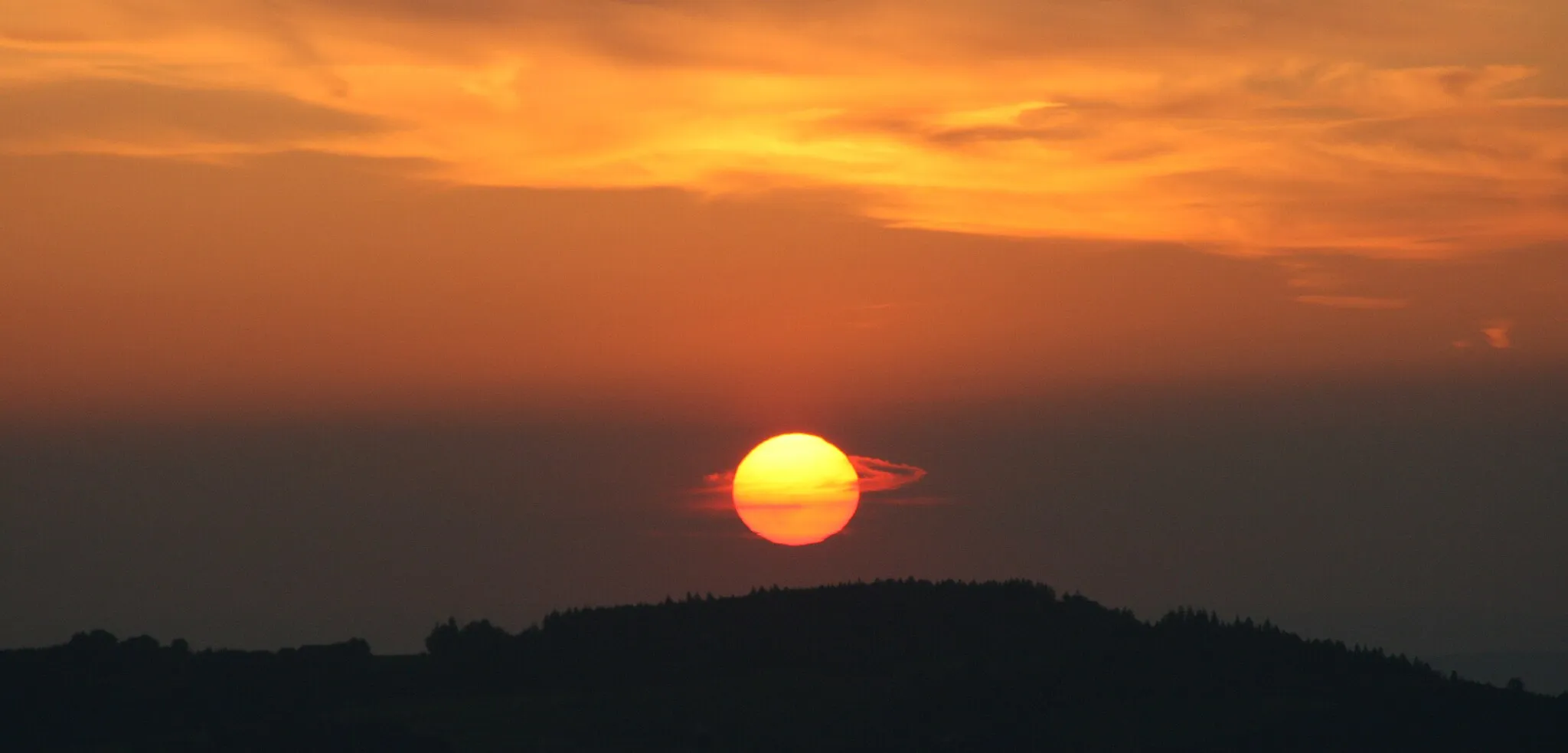 Photo showing: Sonnenuntergang über St. Gallen vom Höhenblick Speicher