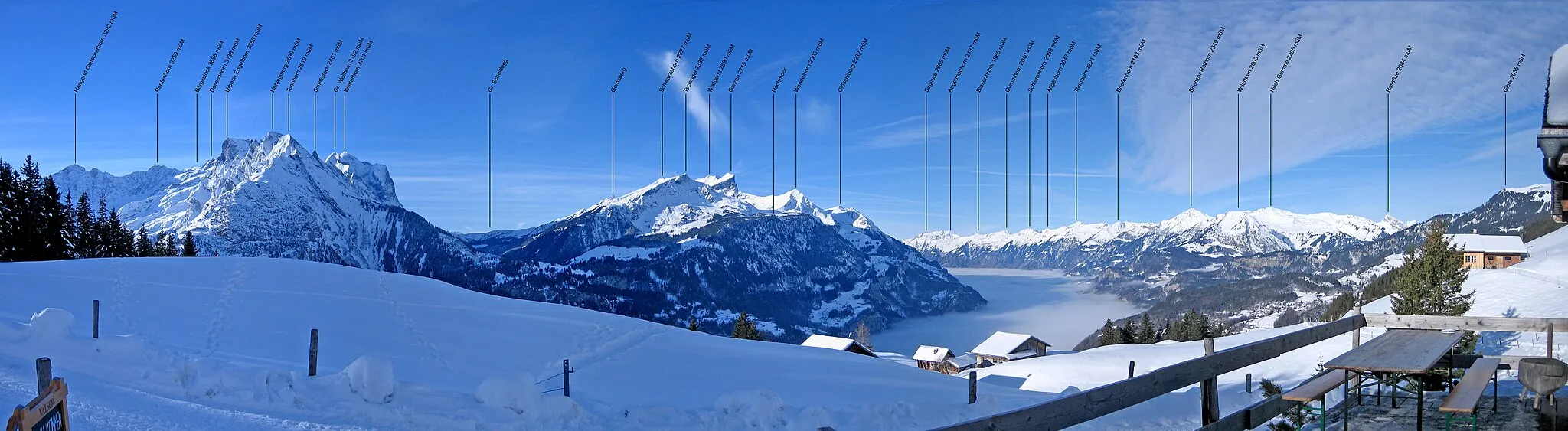 Photo showing: Bergkette im Berner Oberland

Hangend Gletscherhorn 3292 müM
Renfenhorn 3259 müM
Bärglistock 3656 müM
Dossenhorn 3138 müM
Urbach Engelhorn 2855 müM
Hohjegiburg 2639 müM
Tennhorn 2519 müM
Simelistock 2481 müM
Gr. Wellhorn 3192 müM
Wetterhorn 3701 müM
Gr. Scheidegg
Gemsberg
Schwarzehorn 2927 müM
Tschingel 2332 müM
Wildgerst 2890 müM
Garzen 2715 müM
Hochmoor
Wandelhorn 2303 müM
Oldschiburg 2232 müM
Sugiture 2085 müM
Augstmatthorn 2137 müM
Blasenhubel 1965 müM
Schierenhorn 2069 müM
Ällgäuhorn 2047 müM
Tannhorn 2221 müM
Briefenhorn 2103 müM
Brienzer Rothorn 2349 müM
Wilerhorn 2003 müM
Hüch Gumme 2205 müM
Rossflue 2084 müM
Gibel 2035 müM