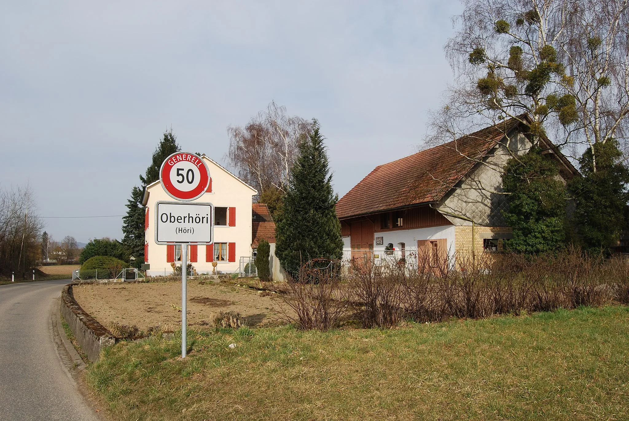 Photo showing: Village entry of Oberhör, municipality of Höri, canton of Zürich, Switzerland