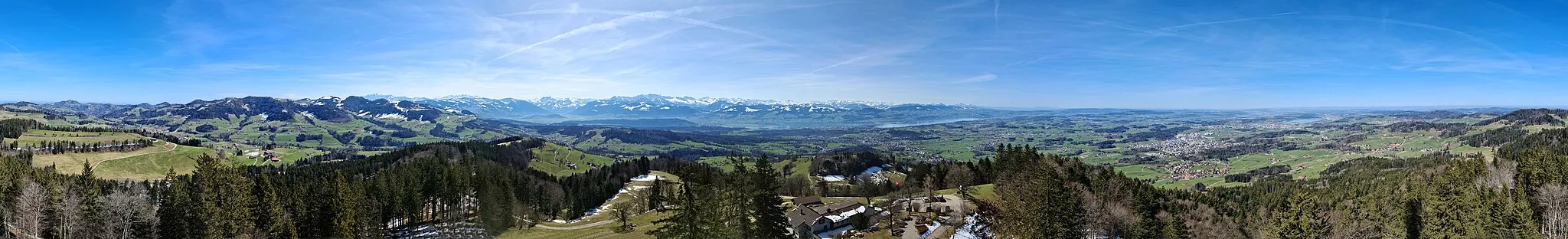 Photo showing: 360° Panorama vom Bachtelturm