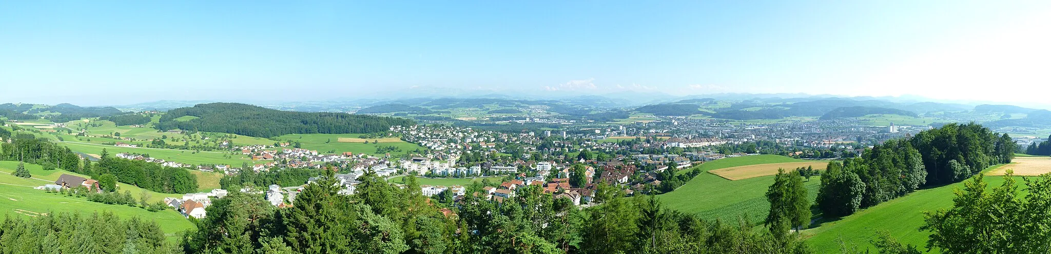 Photo showing: Panorama of Wil, taken on the Wil Tower