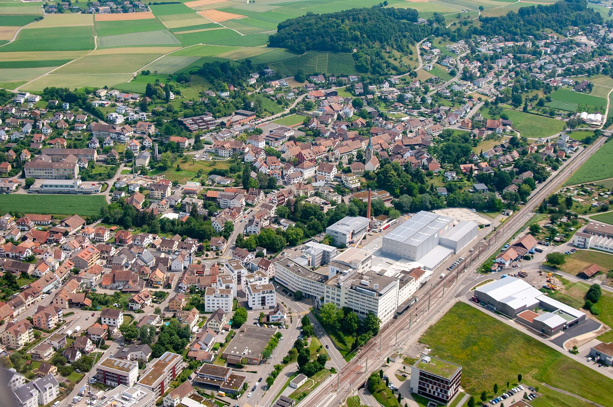 Photo showing: Aerial photograph of Thayngen