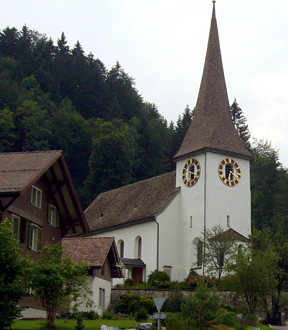 Photo showing: Church in Fischentahl, village in the canton of Zurich, Switzerland. Picture taken by Peter Berger, July 22, 2006.