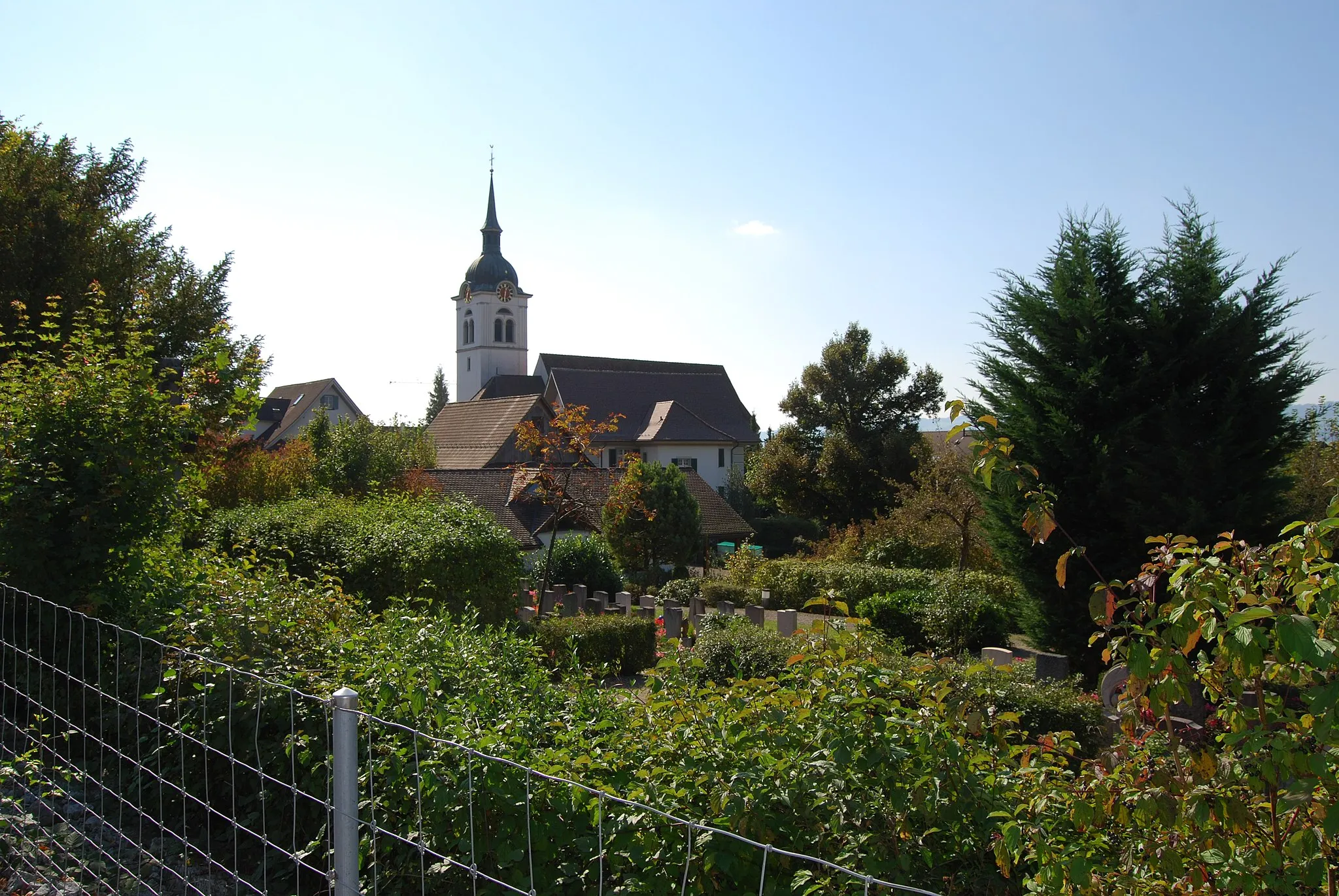 Photo showing: Church of Oberlunkhofen, canton of Aargau, Switzerland