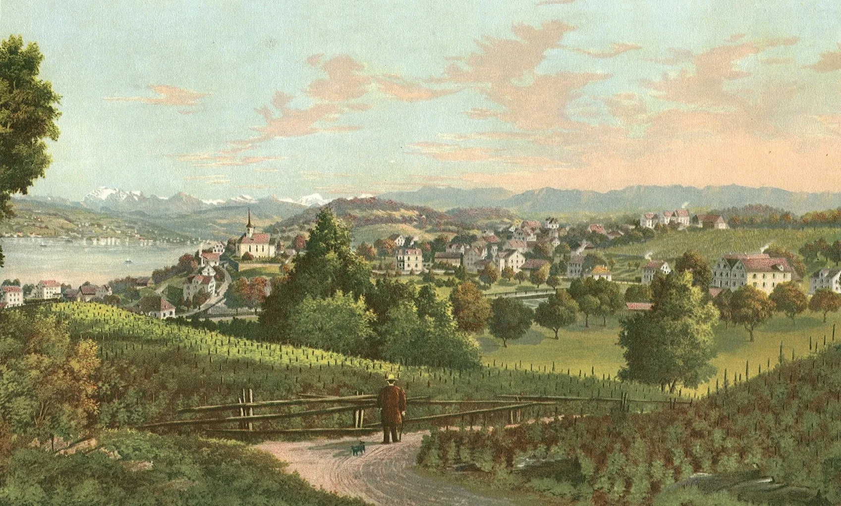 Photo showing: Wollishofen 1880