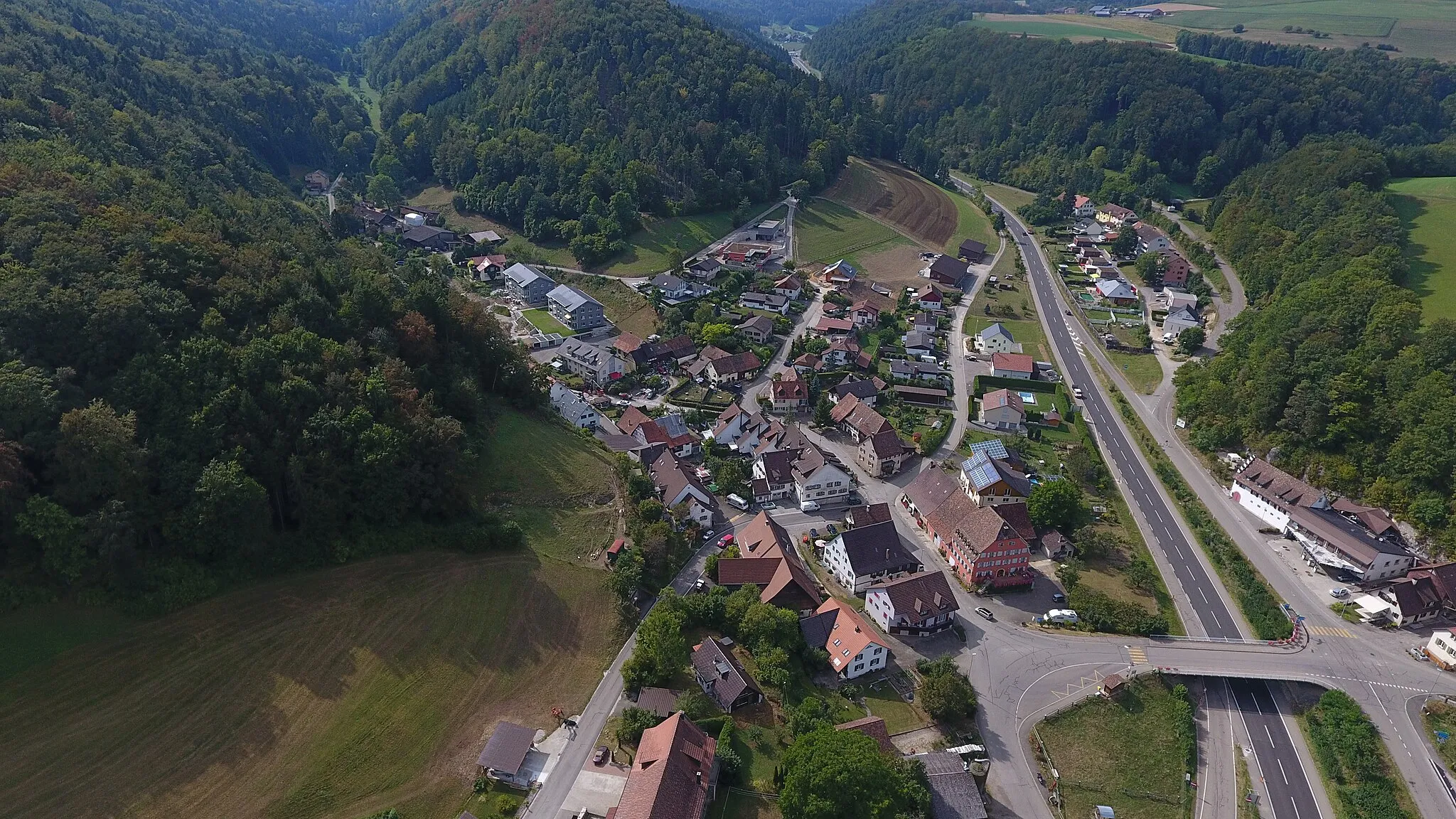 Photo showing: Switzerland, Canton of Schaffhausen, aerial view of Merishausen