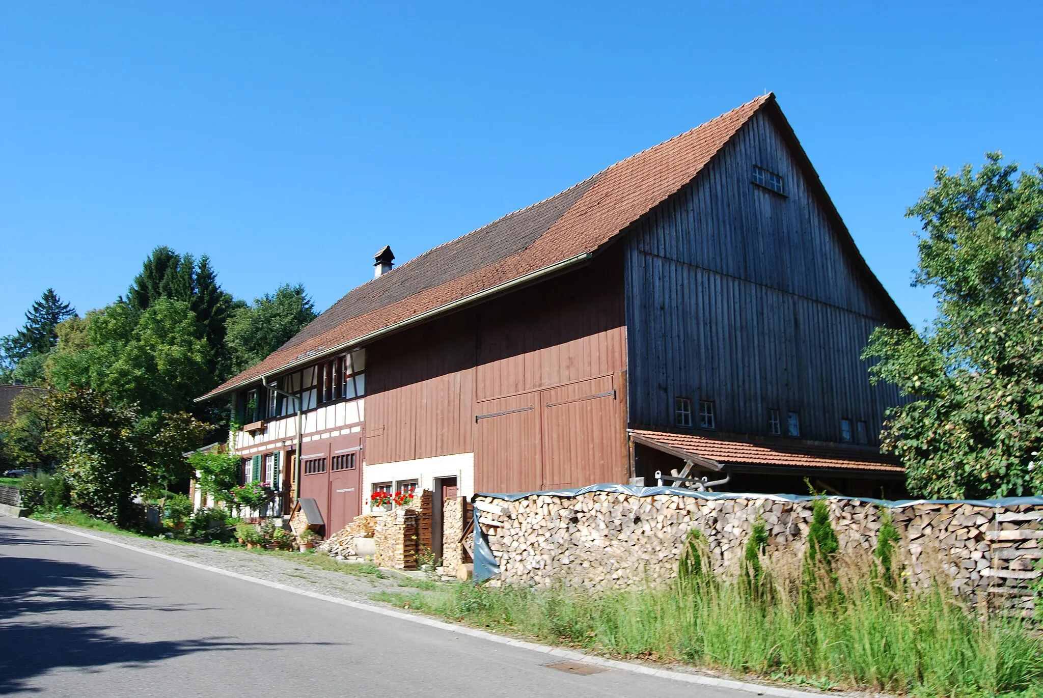 Photo showing: Timber framing at Niederwil, municipality of Adlikon, canton of Zürich, Switzerland