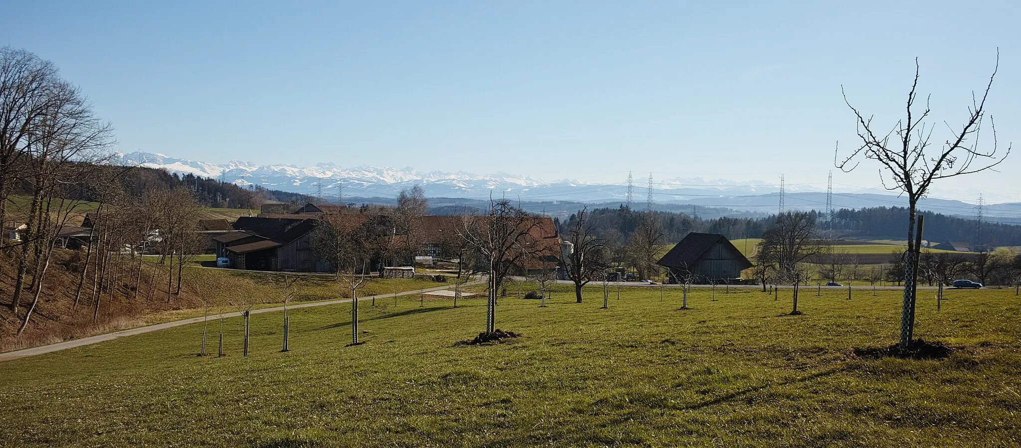 Photo showing: Agasul, hamlet in the municipality of Illnau-Effretikon, canton of Zürich, Switzerland. Panoramic view.