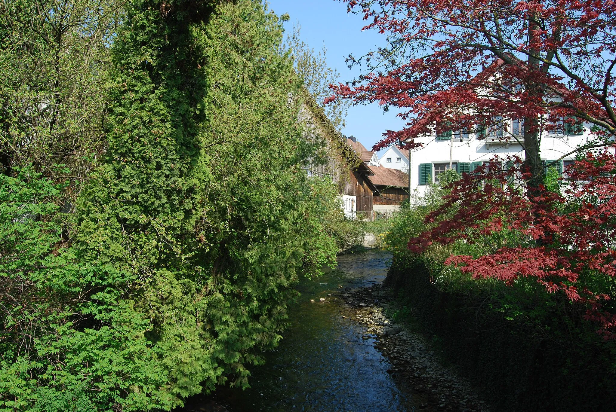 Photo showing: Ustermer Aa at Kirchuster, city of Uster, canton of Zürich, Switzerland