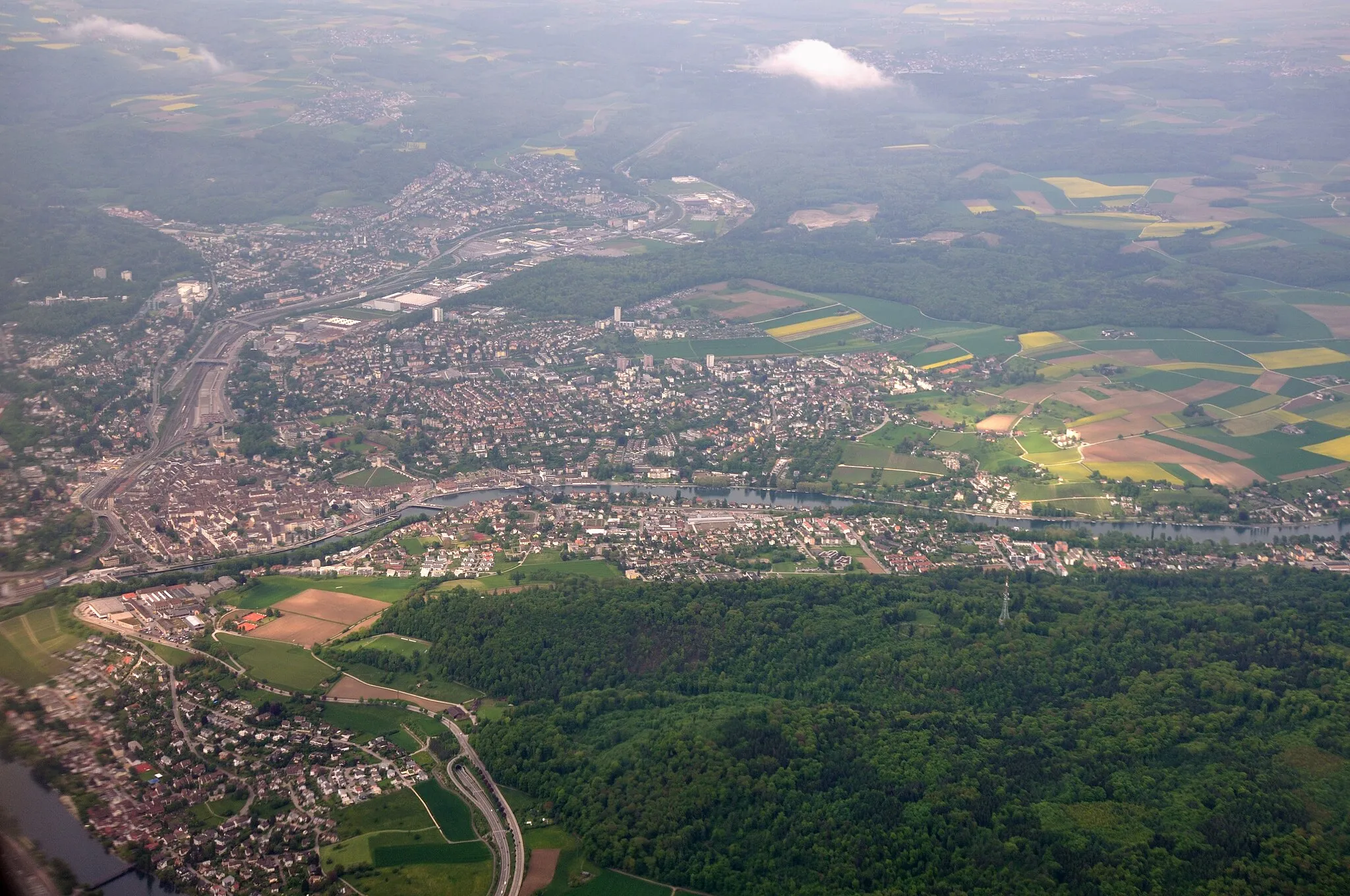 Photo showing: Switzerland, Canton of Schaffhausen, aerial view of Schaffhausen