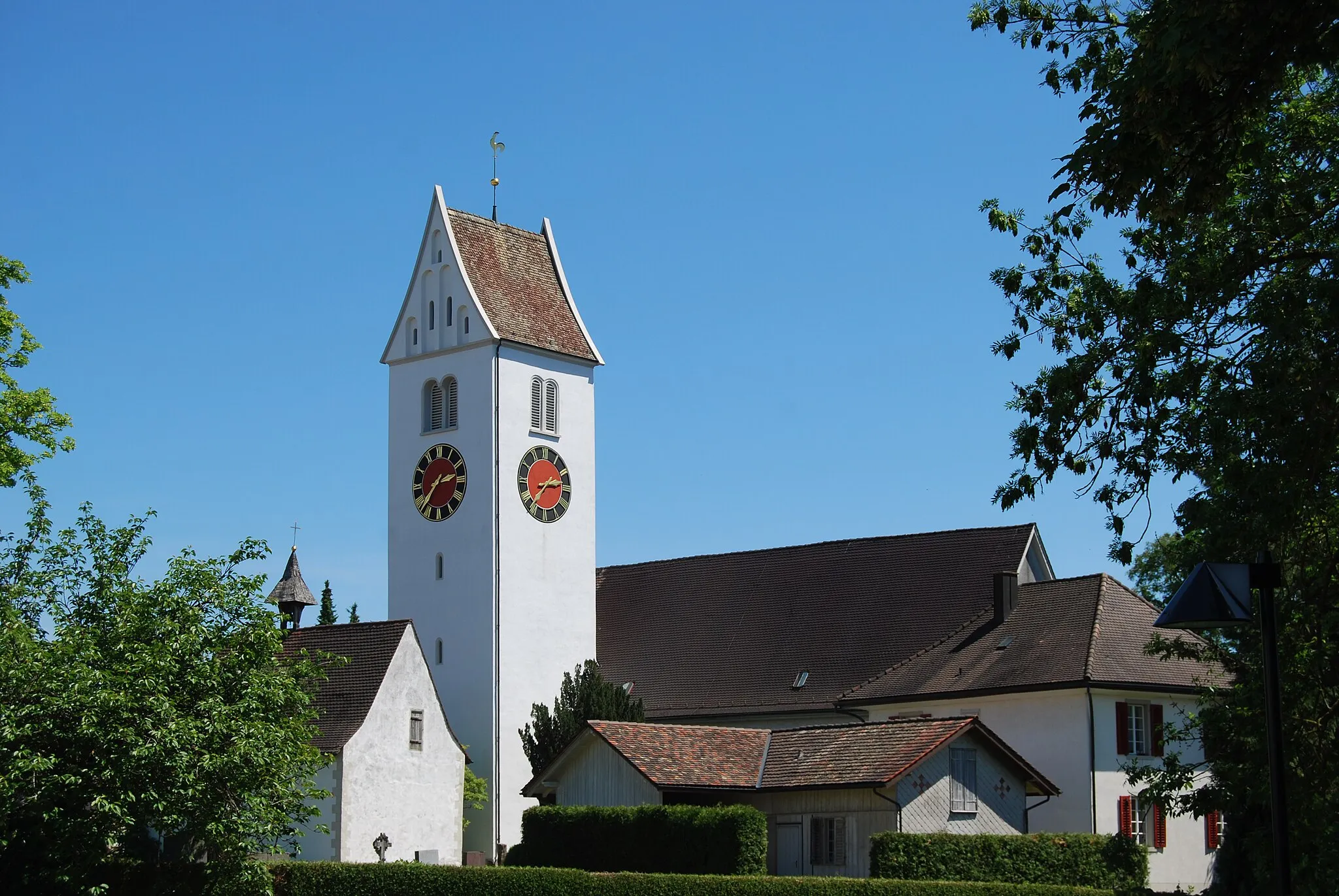 Photo showing: Protestant church and cemetery chapel Wängi, canton of Thurgovia, Switzerland