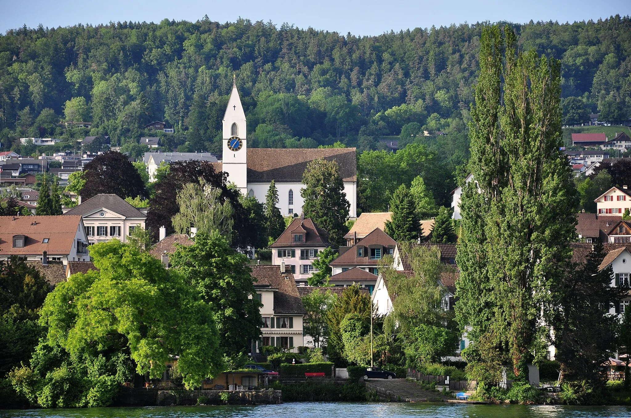 Photo showing: Löwenhaab, Männedorf (Switzerland) as seen from ZSG paddle steamship Stadt Zürich