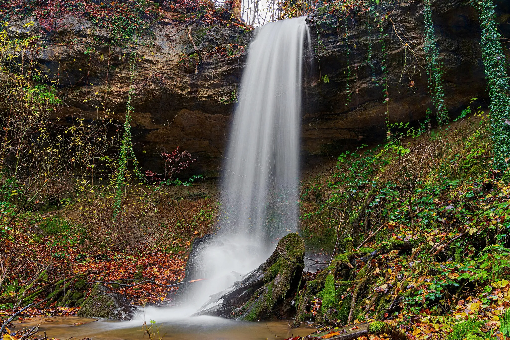 Photo showing: Chatzenbach-Wasserfall bei Oberdürnten