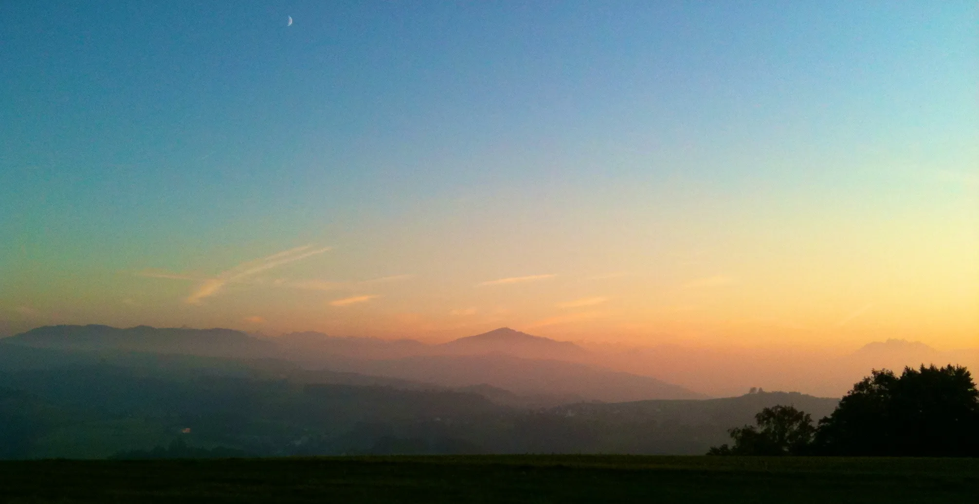 Photo showing: Blick auf den Rigi von der Oberi Chaseren, Hirzel