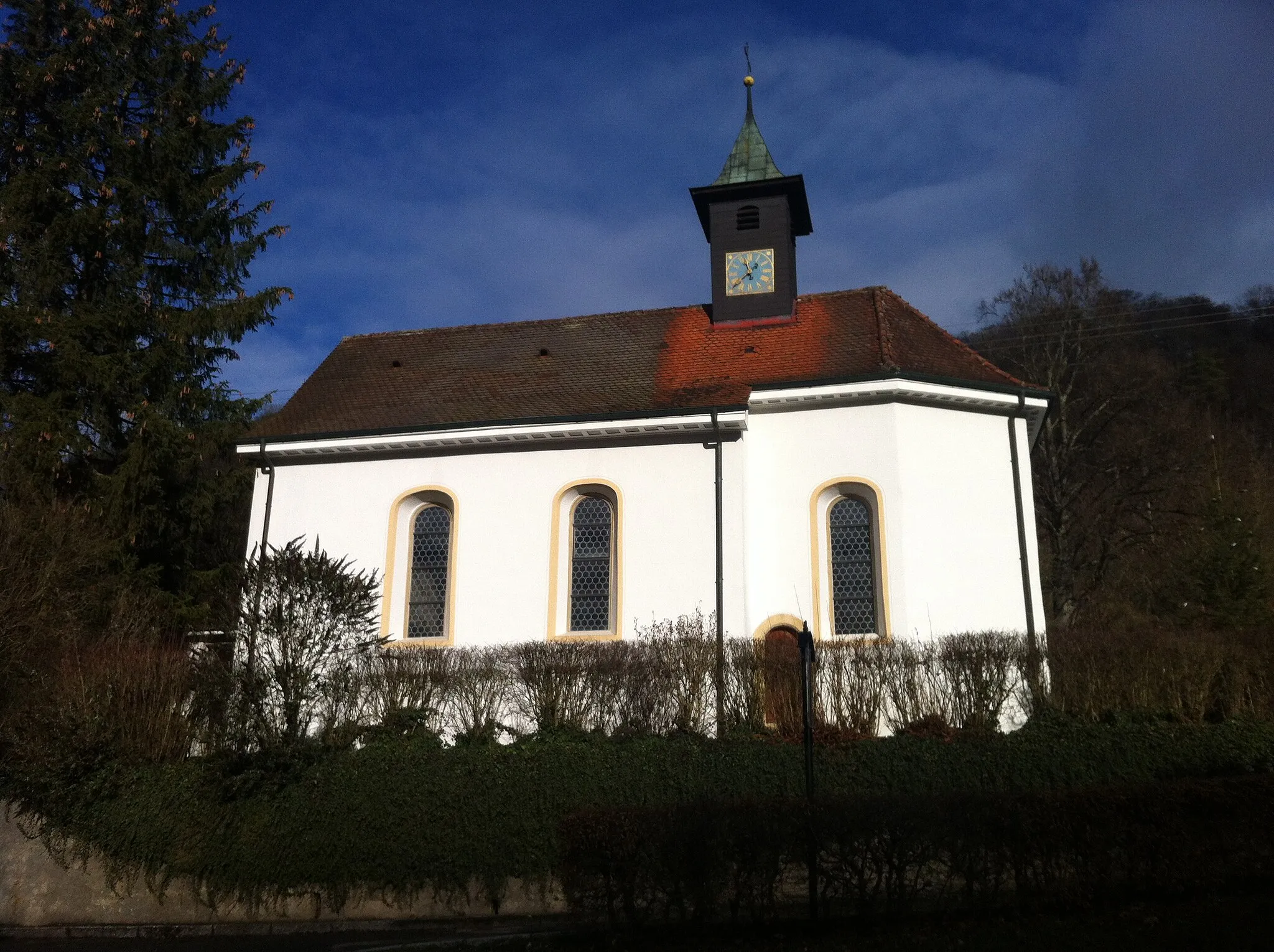 Photo showing: Küssnach, Ortsteil der Gemeinde Küssaberg im Landkreis Waldshut in Baden-Württemberg. Antonius-Kapelle.