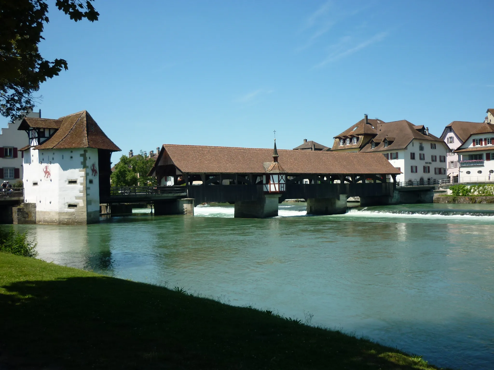 Photo showing: Gedeckte Holzbrücke, Bremgarten AG, Schweiz
