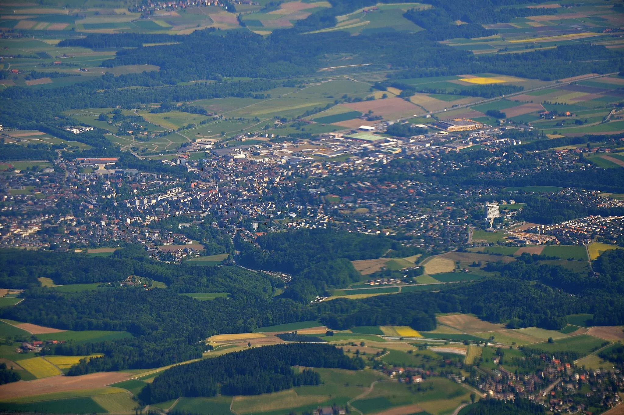 Photo showing: Switzerland, Thurgau, aerial view of Frauenfeld