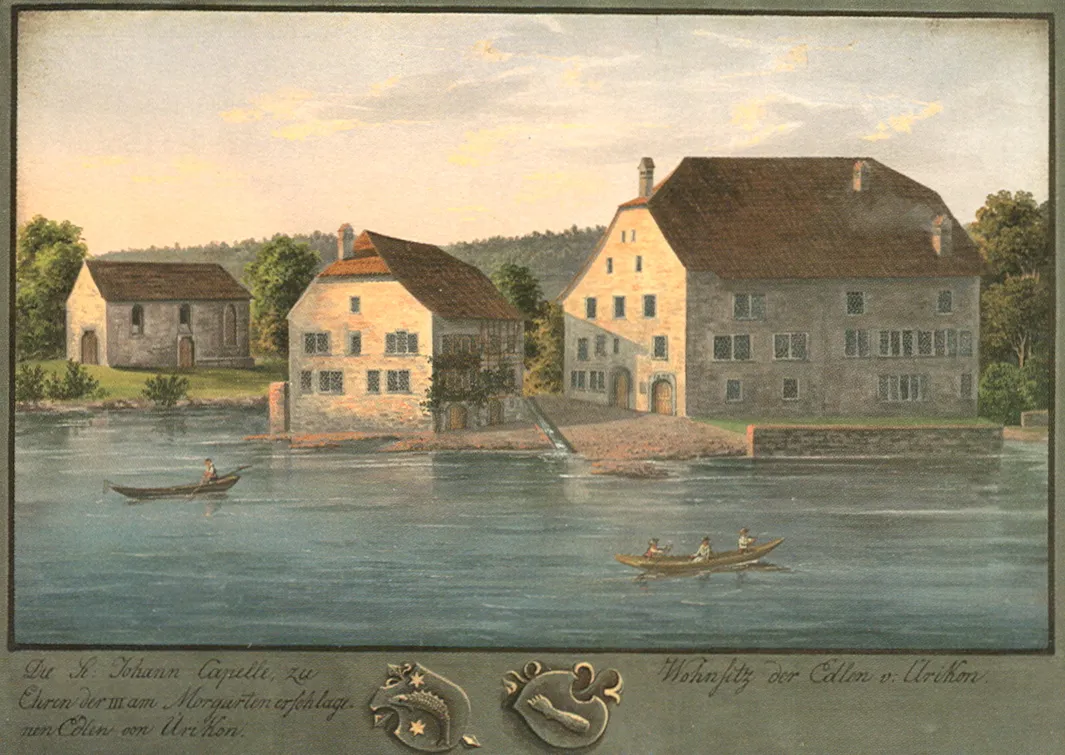 Photo showing: de:Ritterhäuser Uerikon: Aquarell aus 1818; Privatbesitz