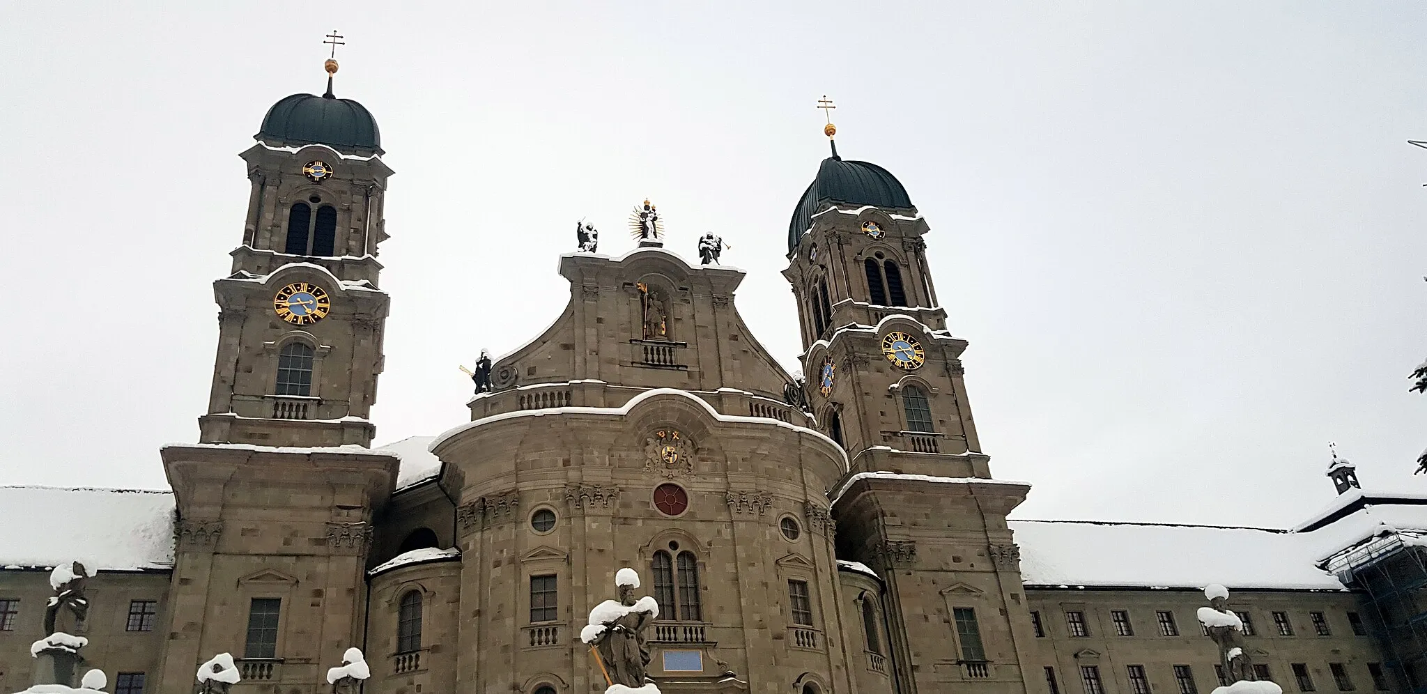 Photo showing: Einsiedeln Abbey in Winter