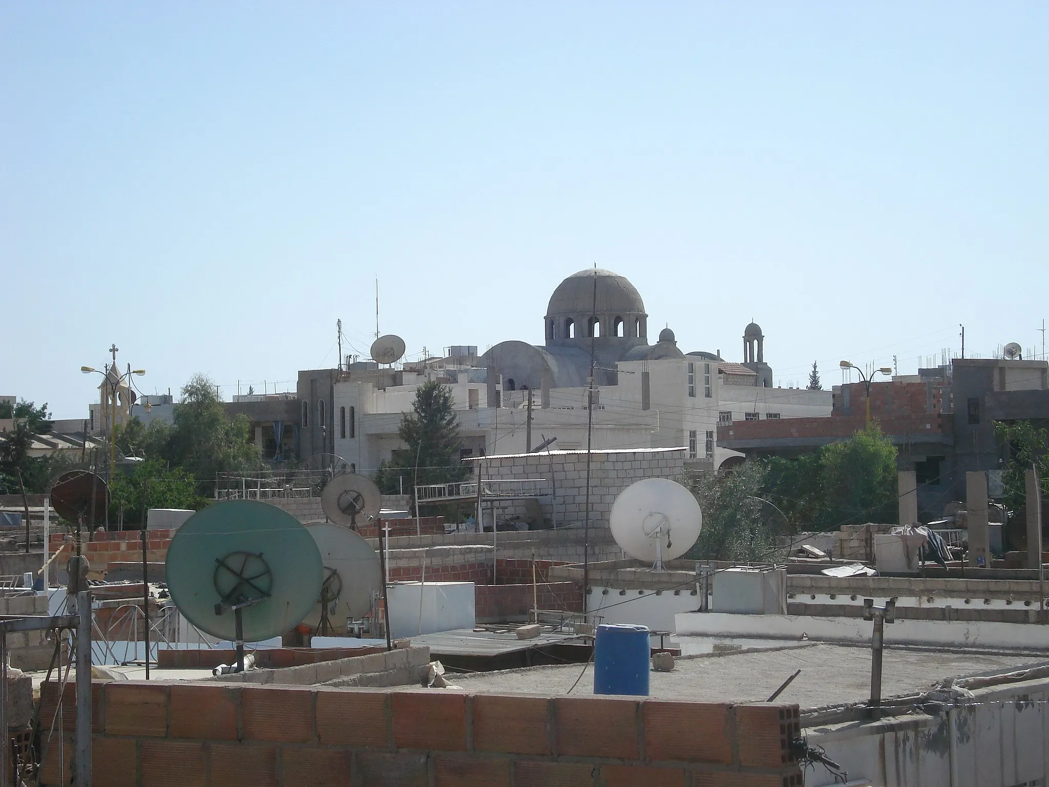 Photo showing: Syriac Orthodox new dome, Al-Malikiyah, Syria