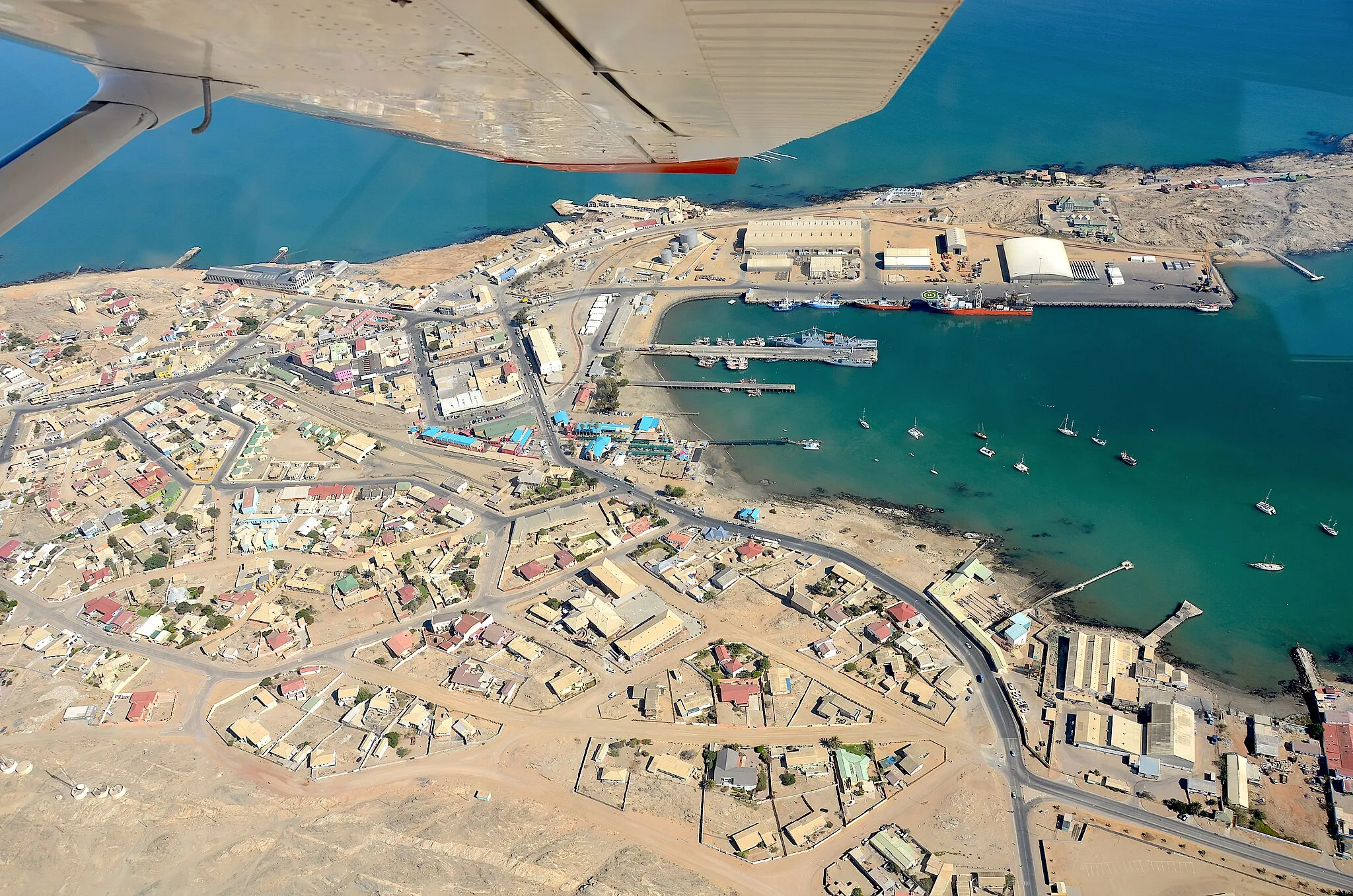 Photo showing: Aerial view of Lüderitz, Namibia (2017)