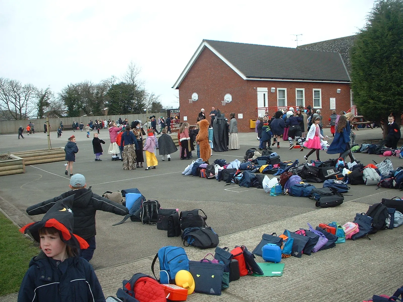 Photo showing: The back of the school during a fancy dress event.
This picture was taken by myself.