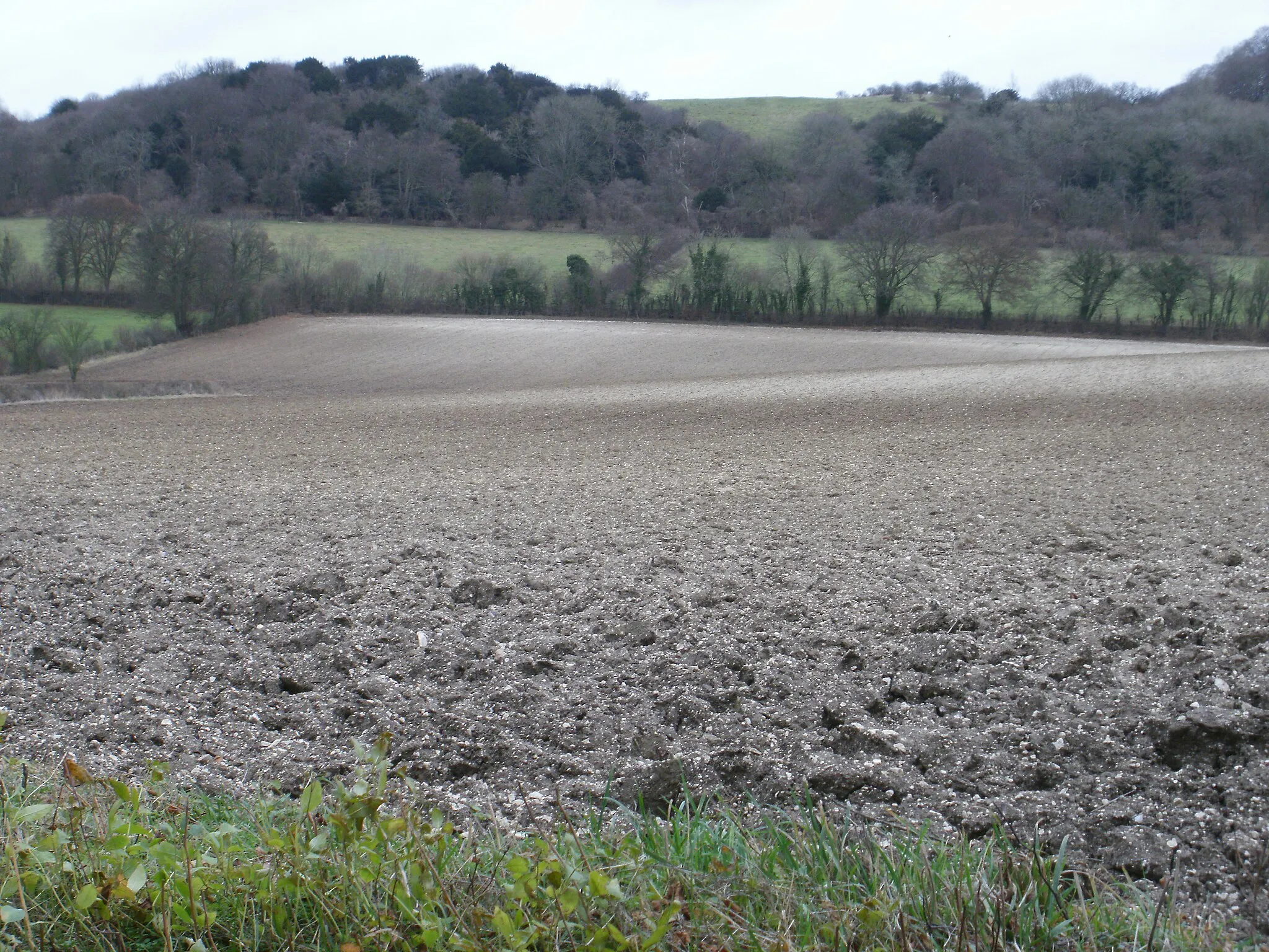 Photo showing: Ploughed field near to Callow Down Farm