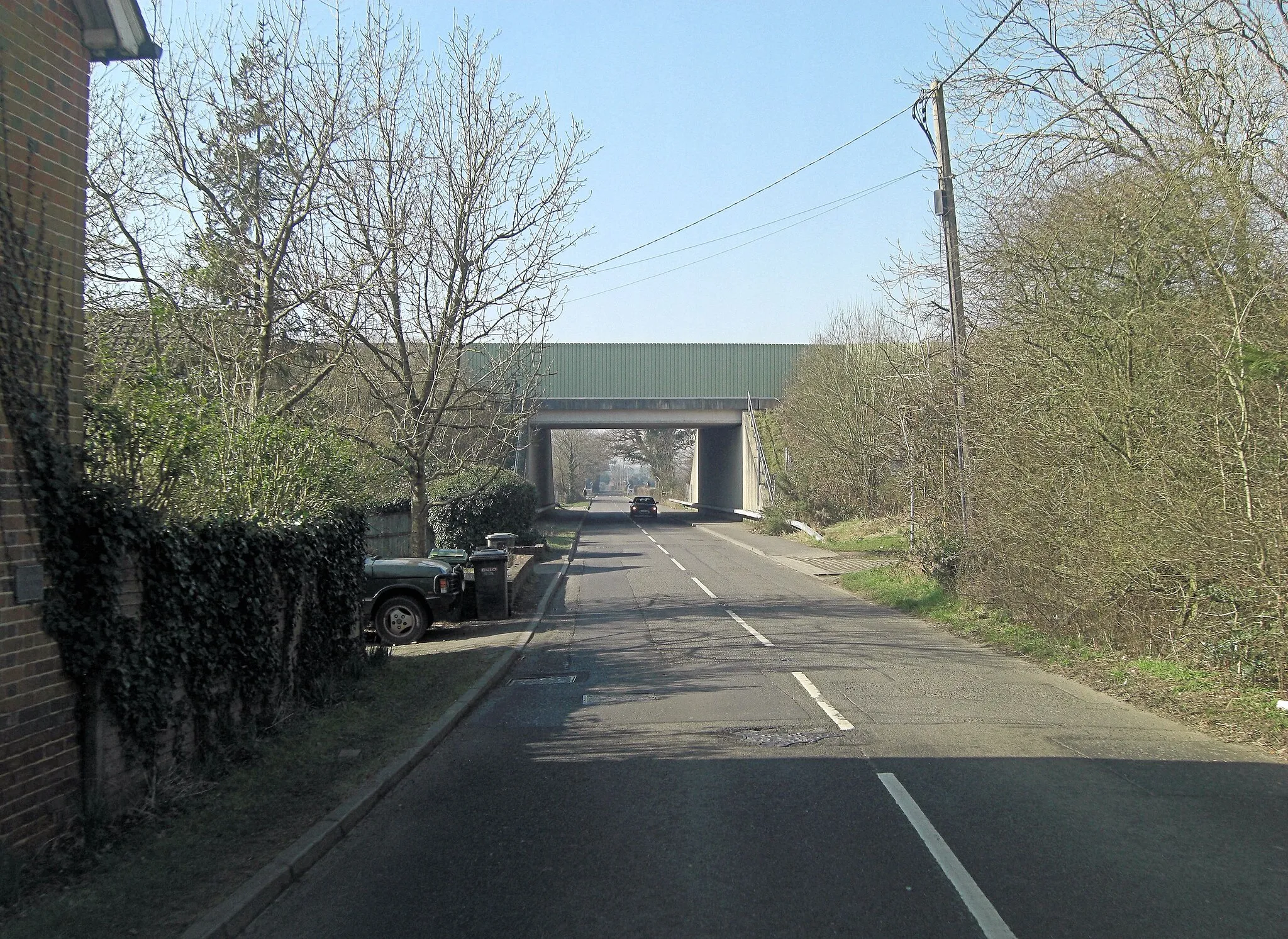 Photo showing: A34 crosses Wash Water road