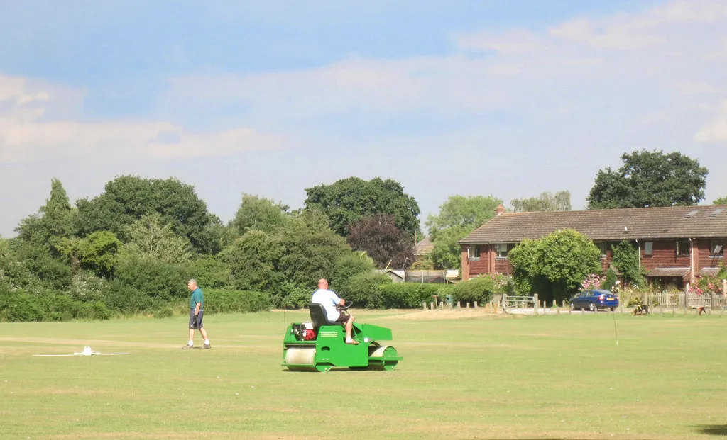 Photo showing: Rolling the Pitch