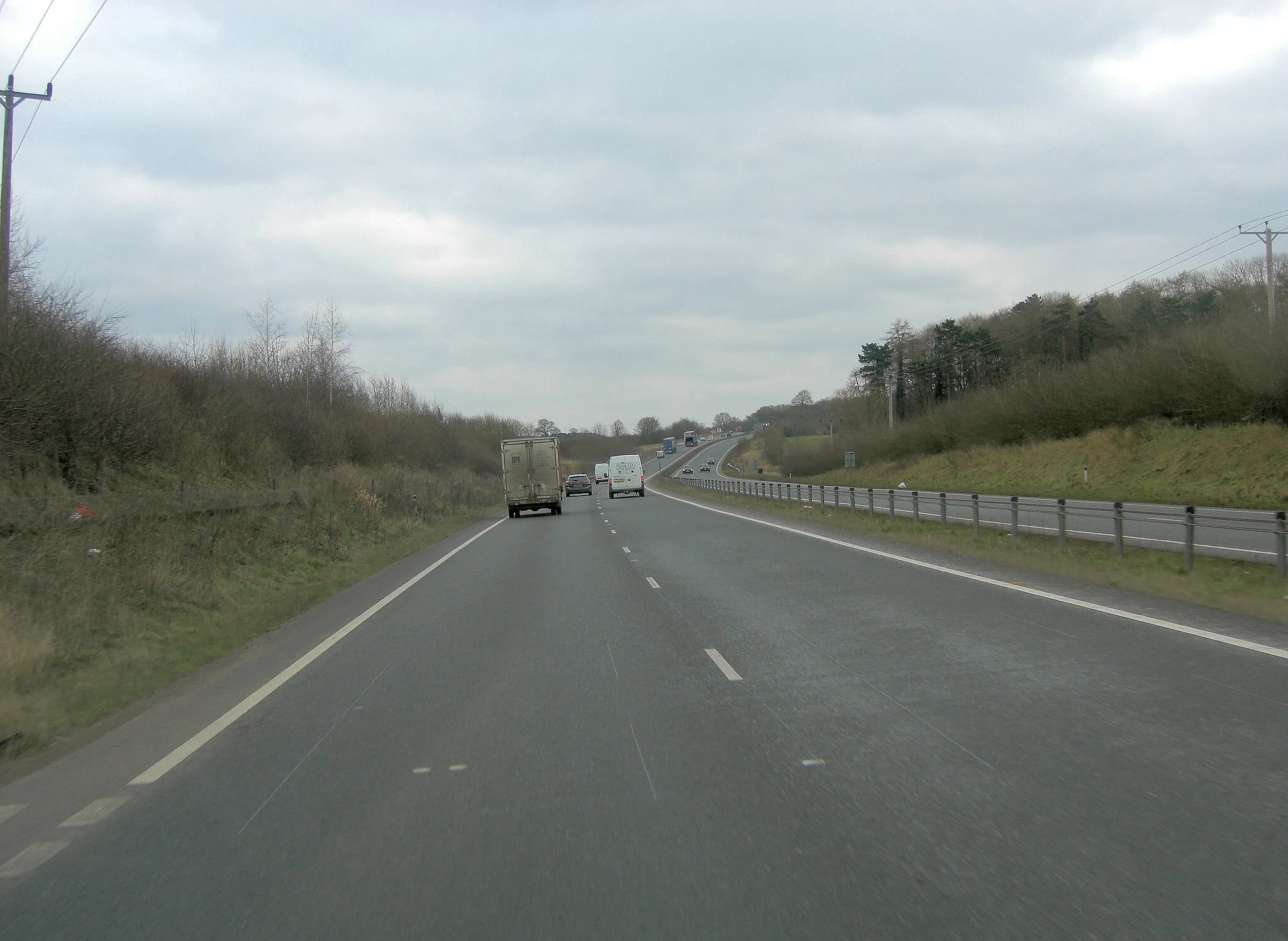 Photo showing: A43 west of Santhill Plantation