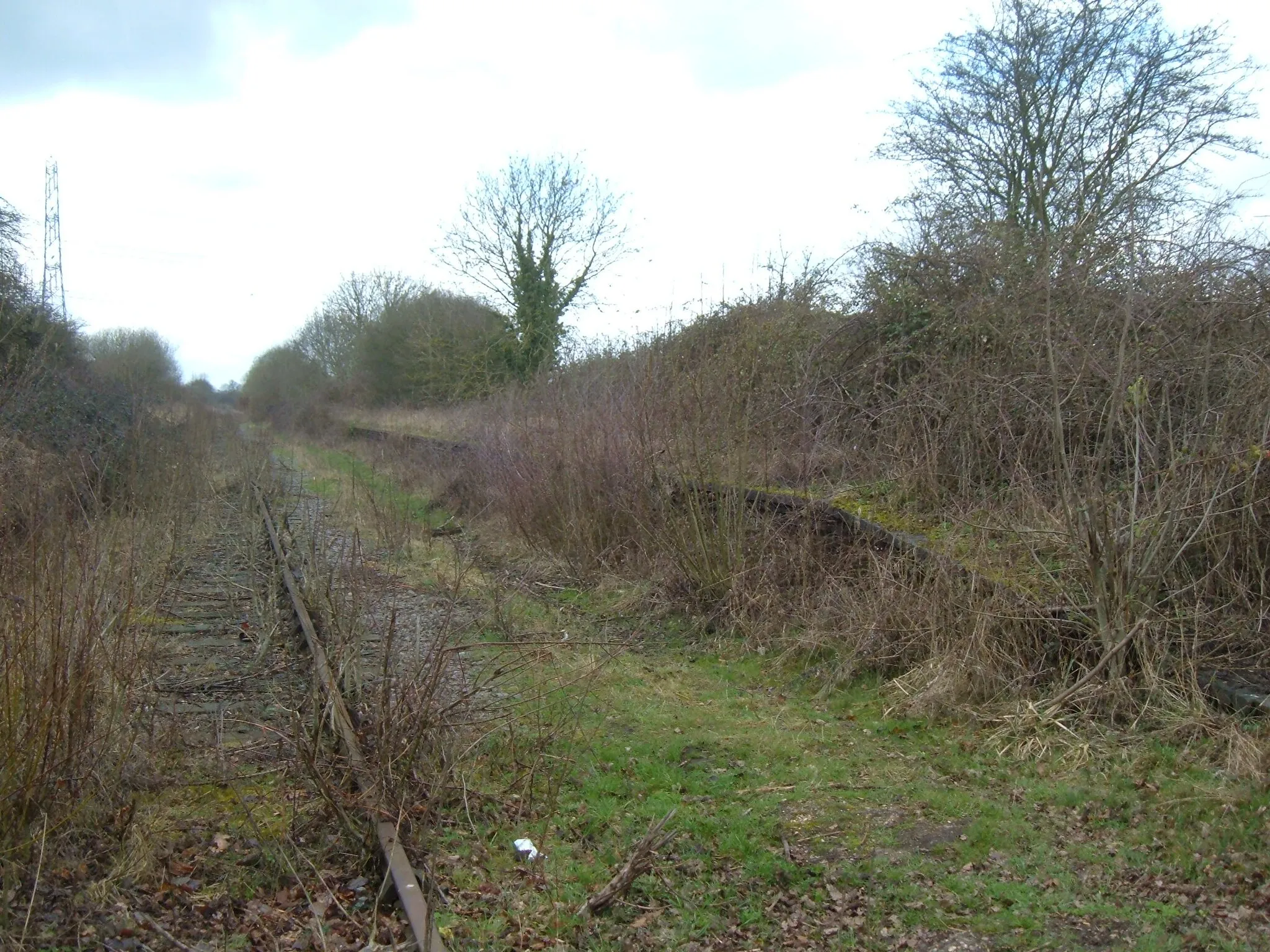 Photo showing: Disused Platform at Verney Junction The overgrown platform at Verney Junction on the dismantled side of the track
