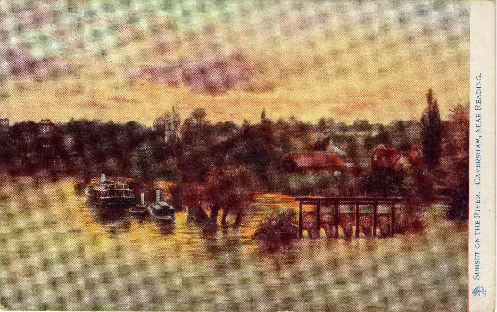 Photo showing: A postcard sent to Ted Claxton, showing a view of Caversham, near Reading, Berkshire, England.