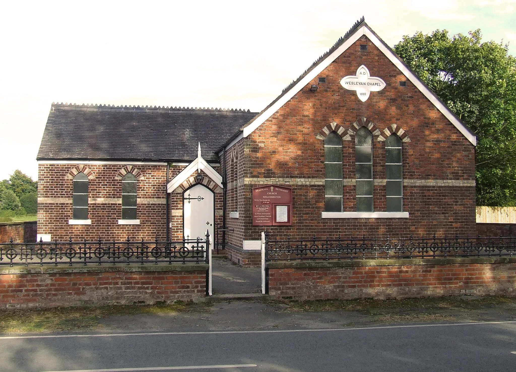 Photo showing: Bradwall Wesleyan Chapel, now the methodist church in Bradwall, Cheshire