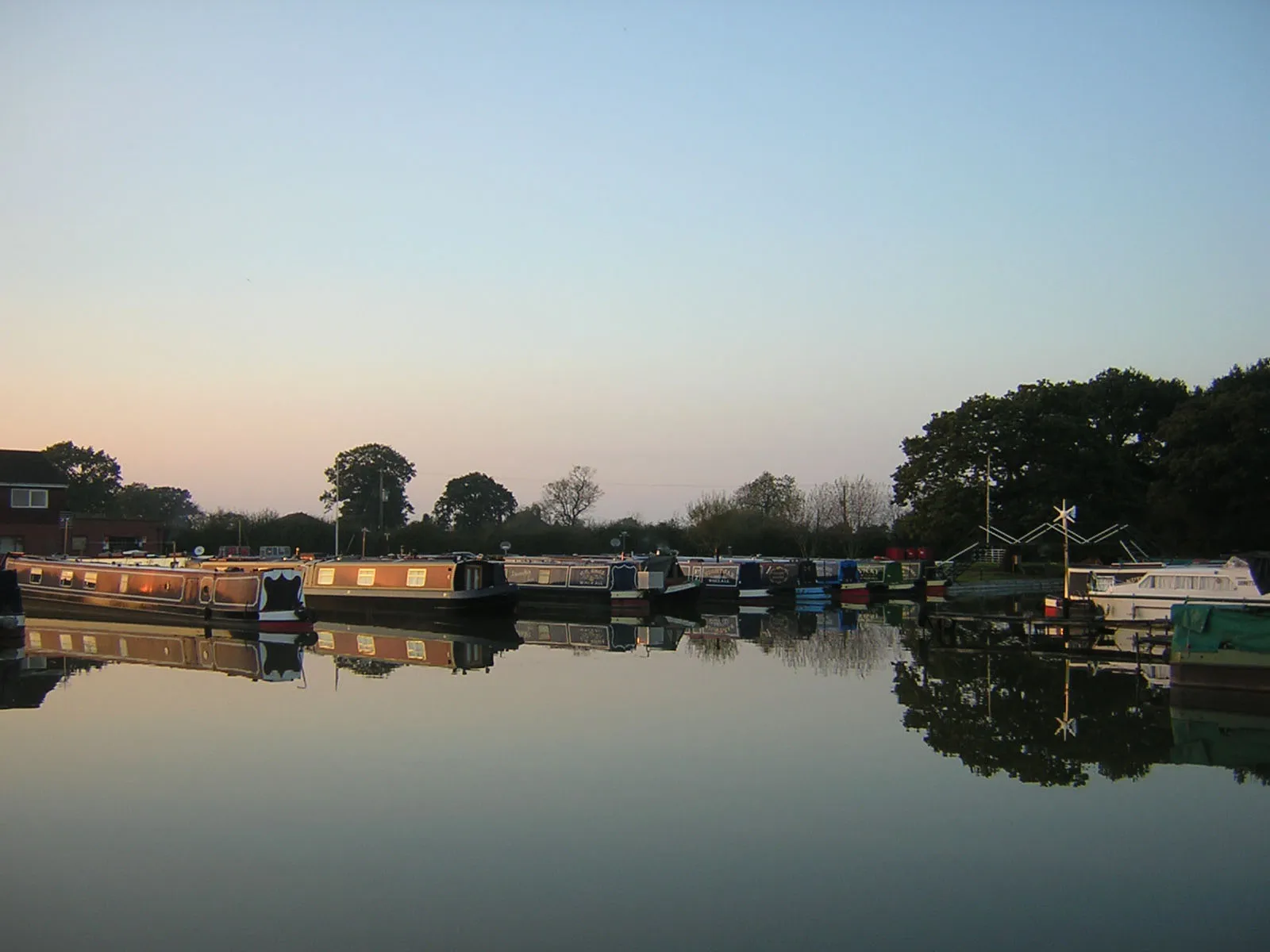 Photo showing: Evening at Whixall Marina, located at the end of the Prees Branch of the Llangollen canal.
